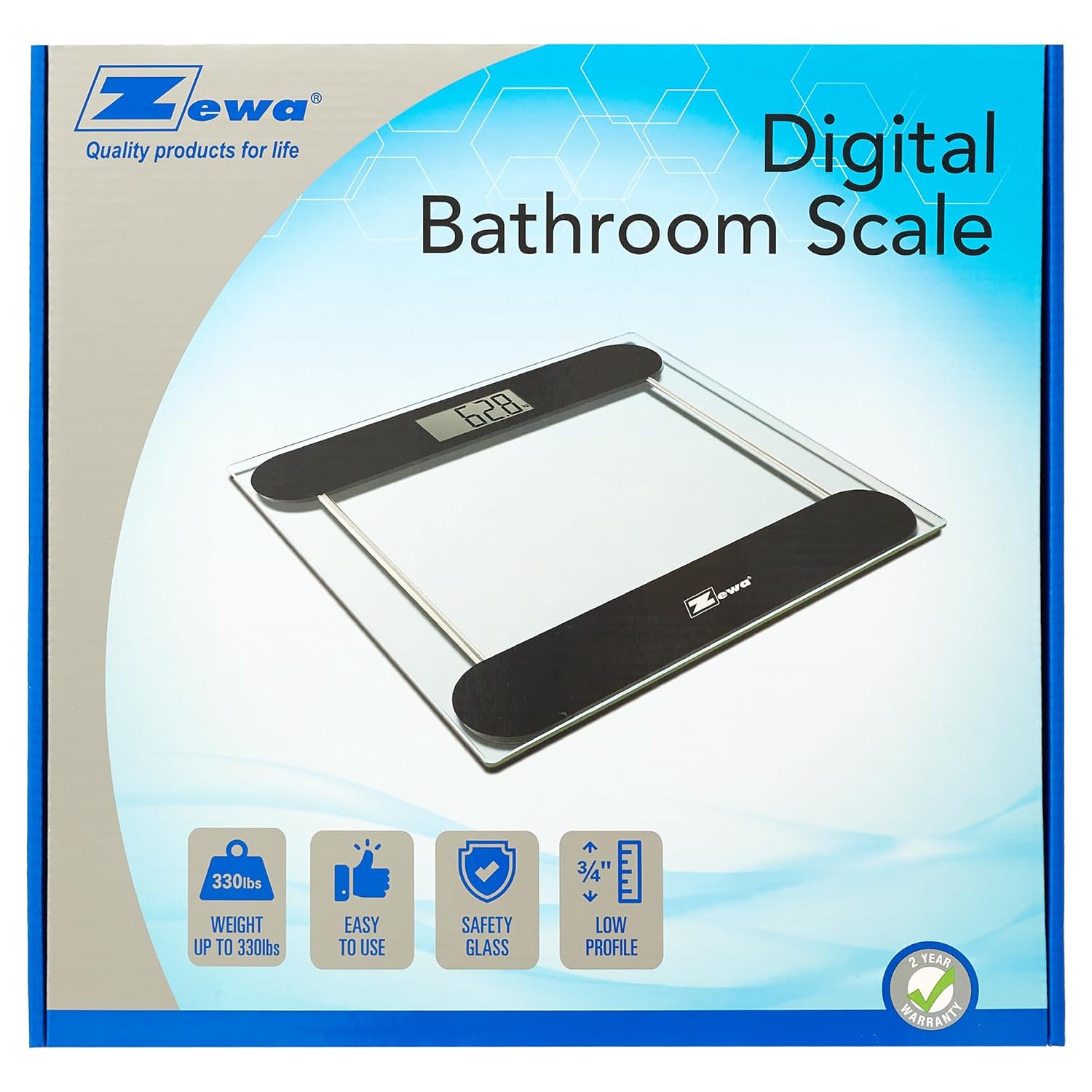 Zewa Digital Bathroom Scale with Tempered Glass 1