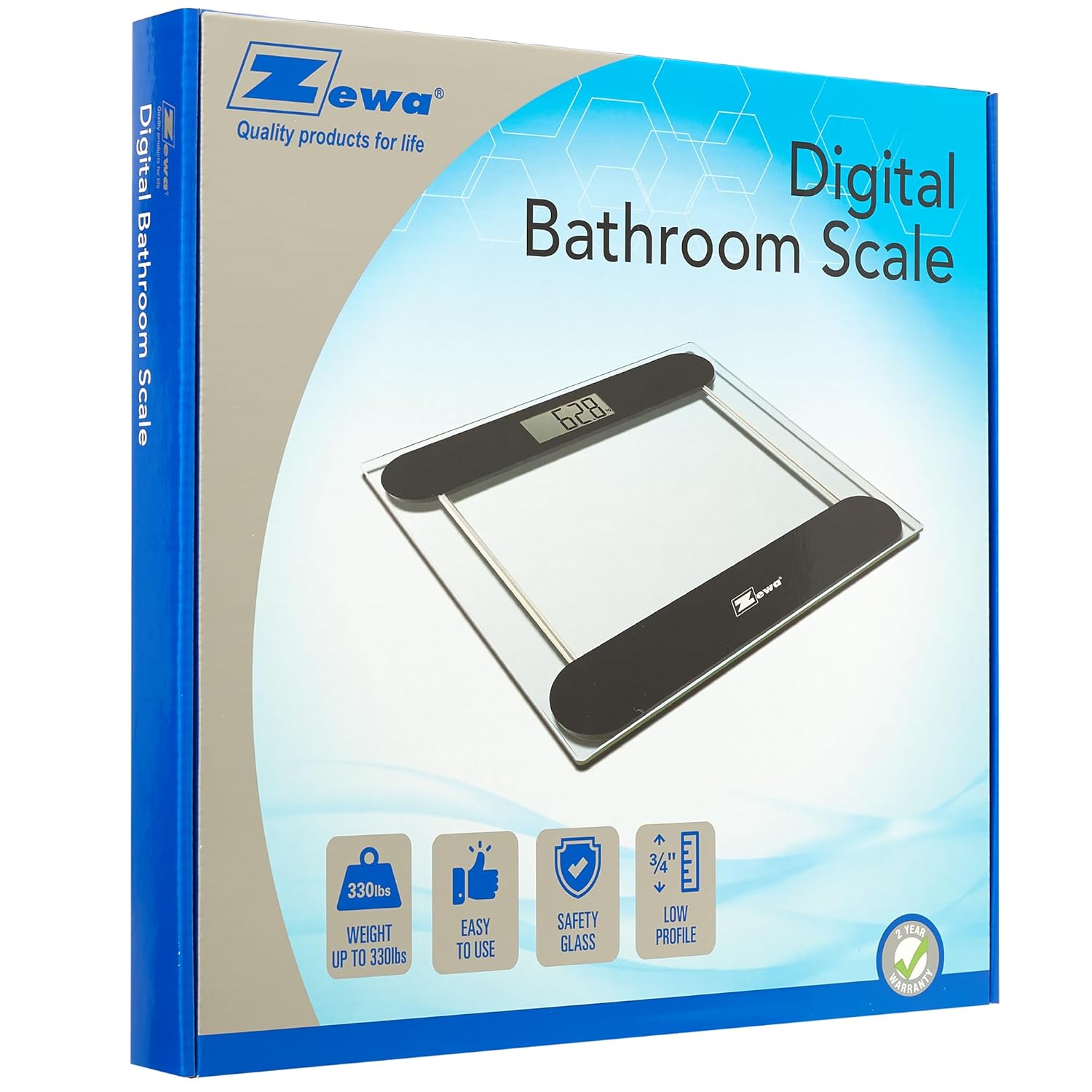 Zewa Digital Bathroom Scale with Tempered Glass 1