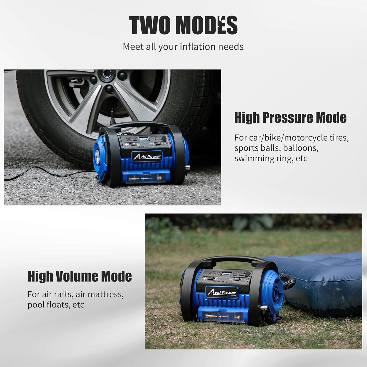 Avid Power Tire Inflator ACDC Portable Air Compressor