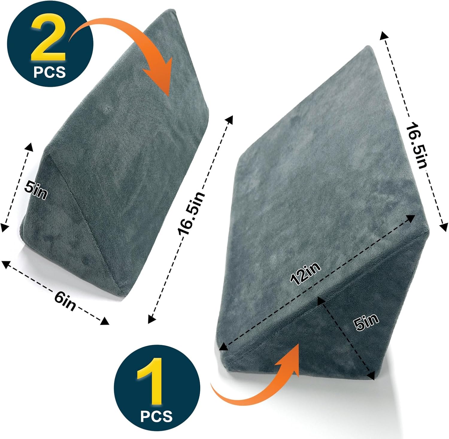 3 Packs Wedge Pillow for Neck Leg Back Support