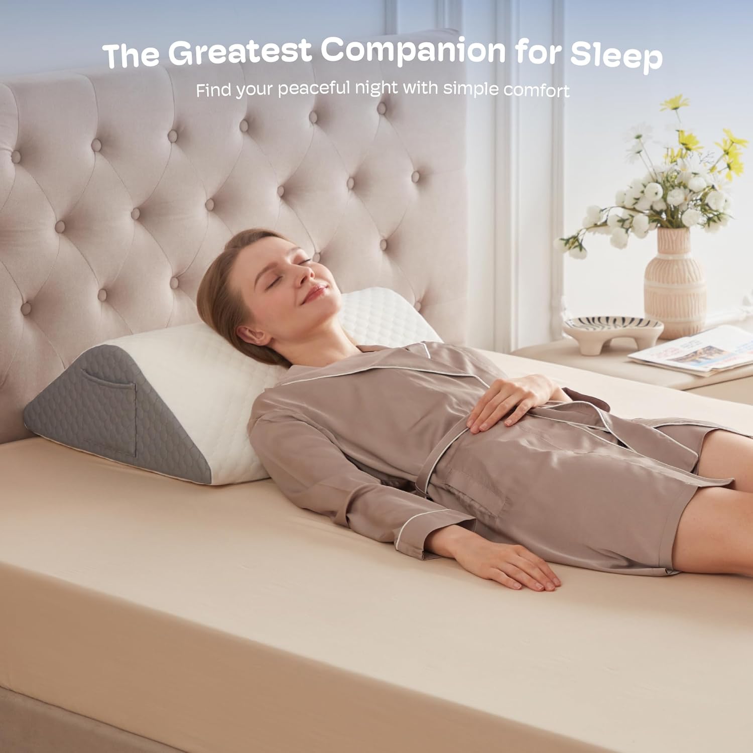 Simpledad Knee Wedge Pillow for Back Pain Relief