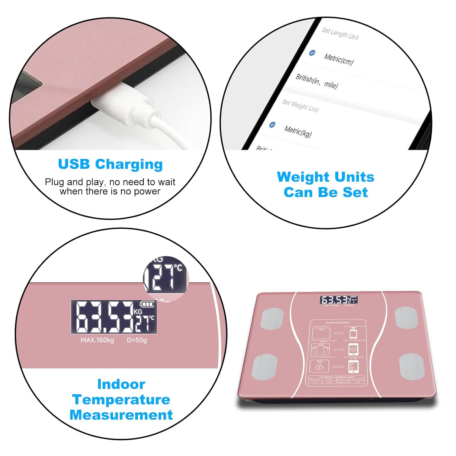 ChuangMaiShi Intelligent Body Fat Scale with Bluetooth
