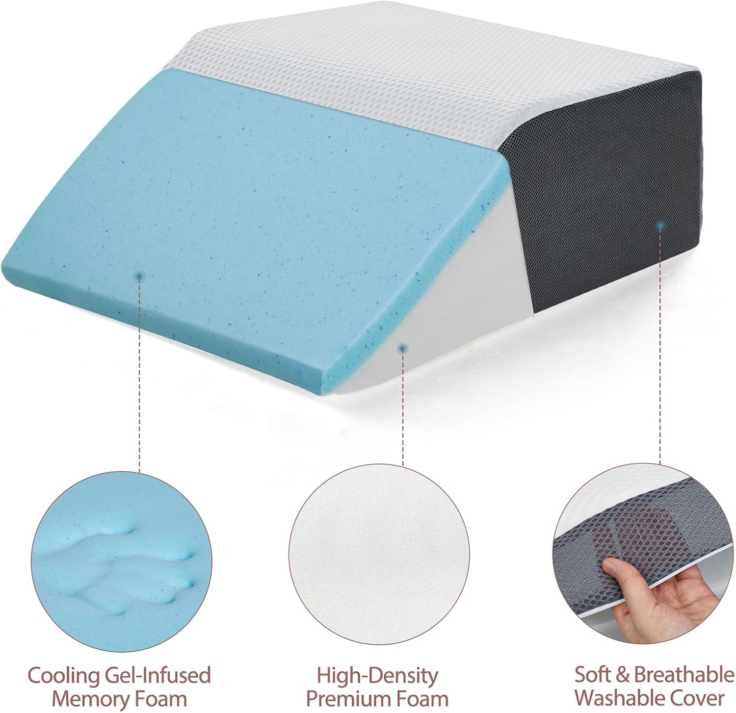 Touchutopia Leg Elevated Pillow for Pain Relief and Recovery 1