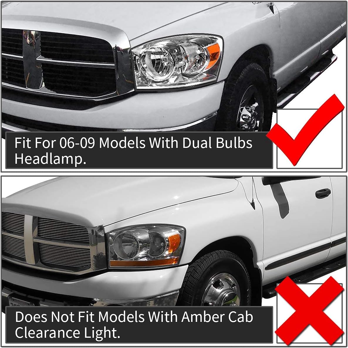 AUTOSAVER88 Headlight Assembly for Dodge Ram 1500 2500 3500 2006-2009