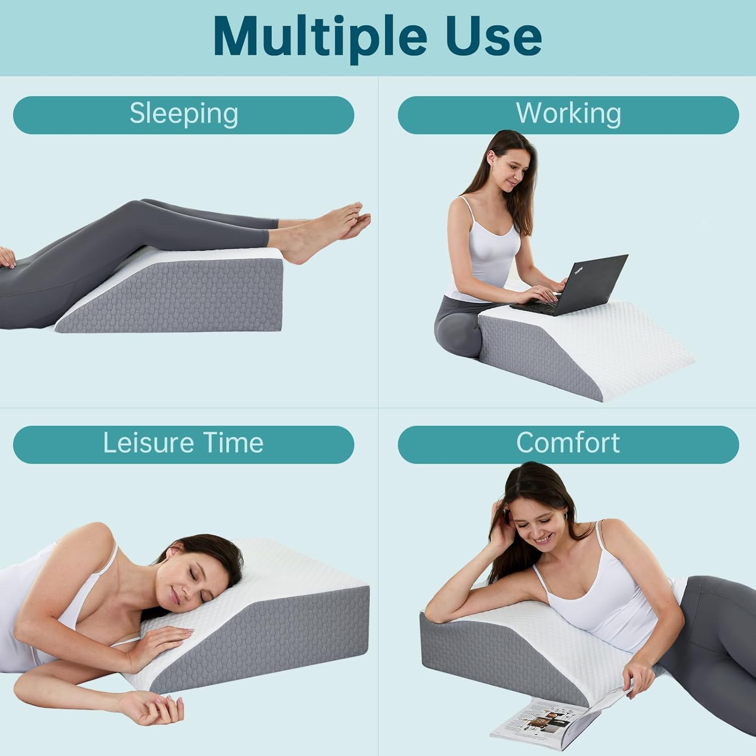 Loeysu Bed Wedge Pillow - Leg Support Pain Relief