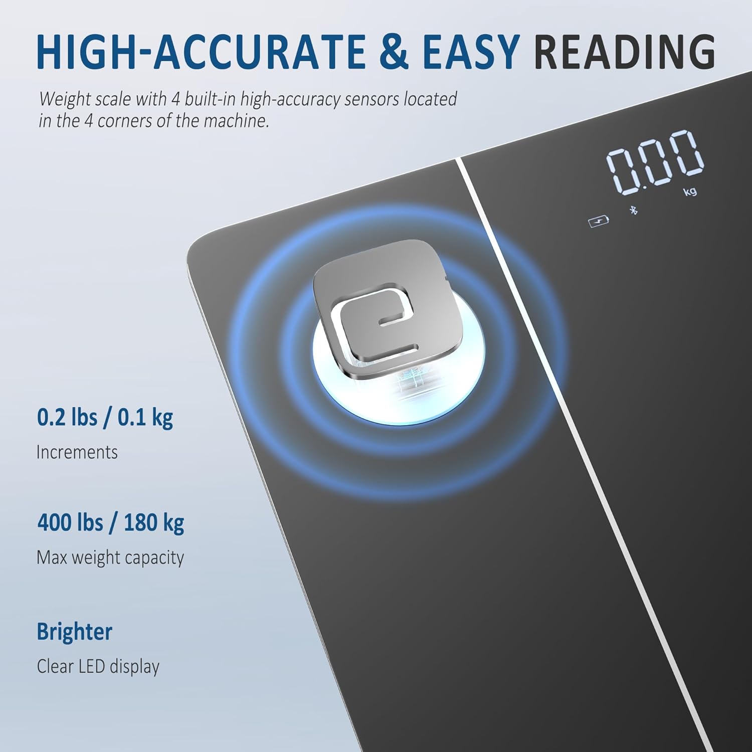 Elevon Smart Scale with 12 Body Metrics and Bluetooth Sync