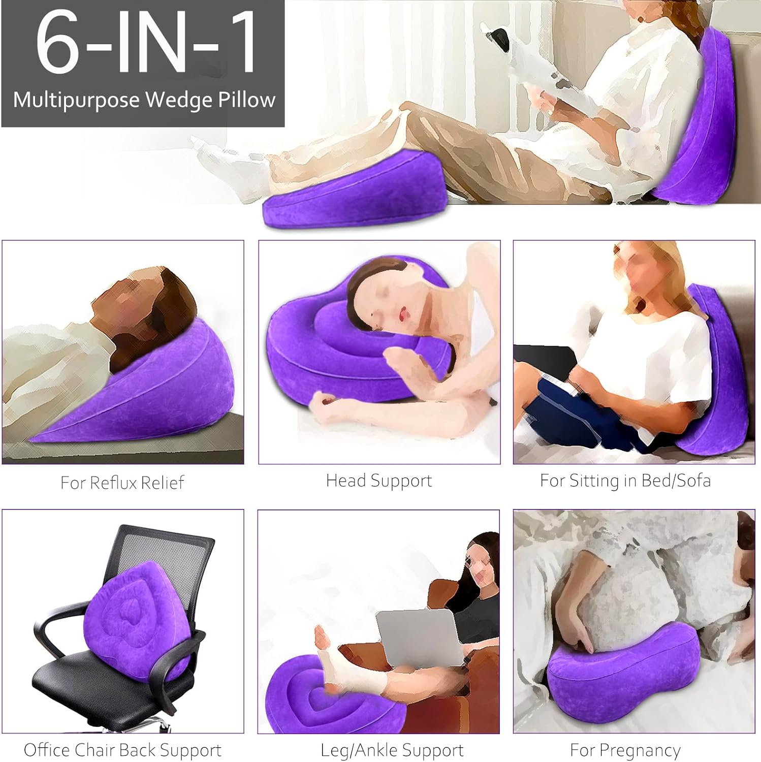 Heart Shape Leg Elevating Pillow for Swelling Relief