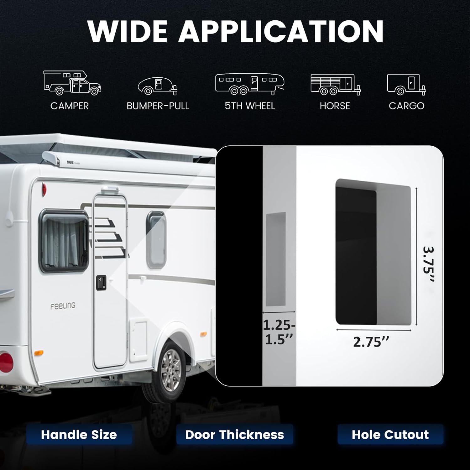 HZRVTECH RV Door Lock Replacement with 4 Keys 1