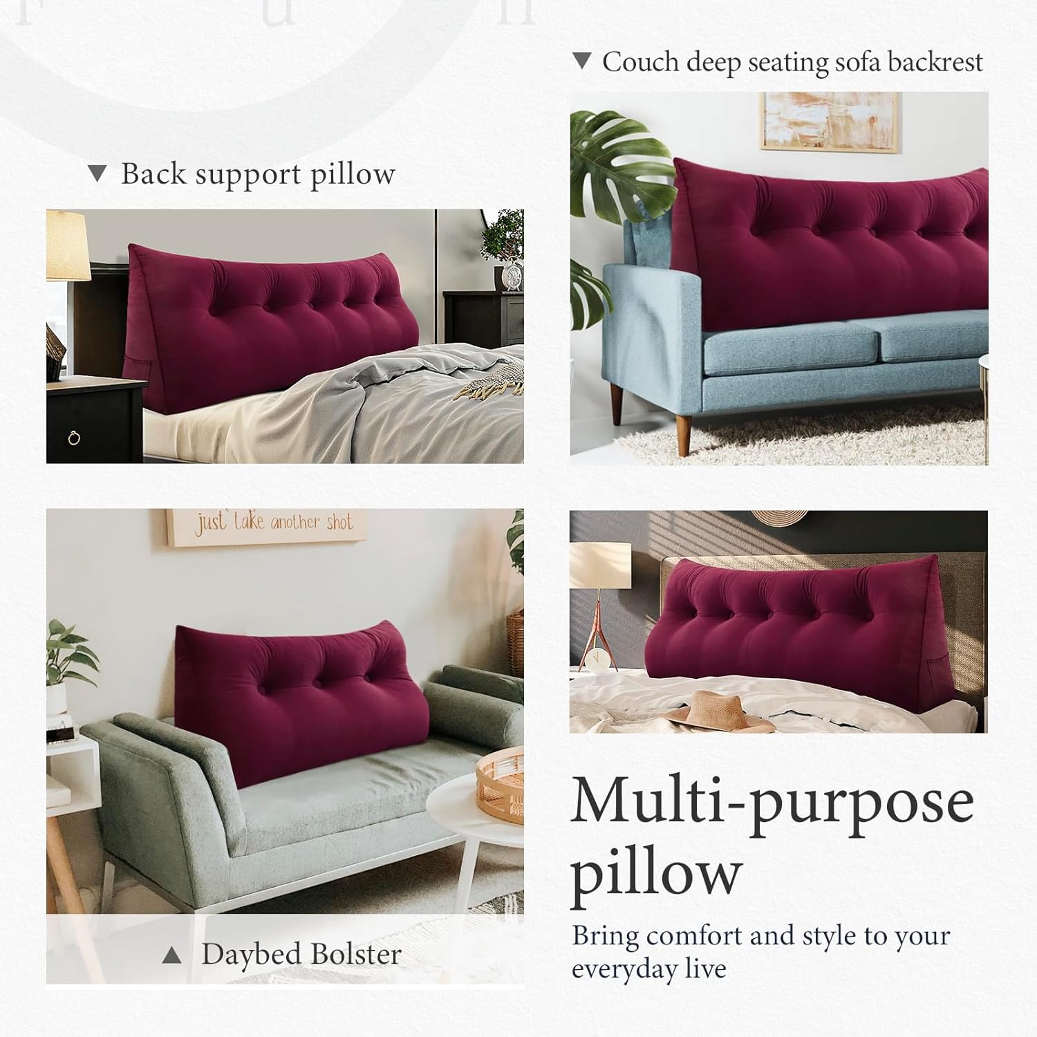 Rucener 10 lbs Velvet Headboard Pillow