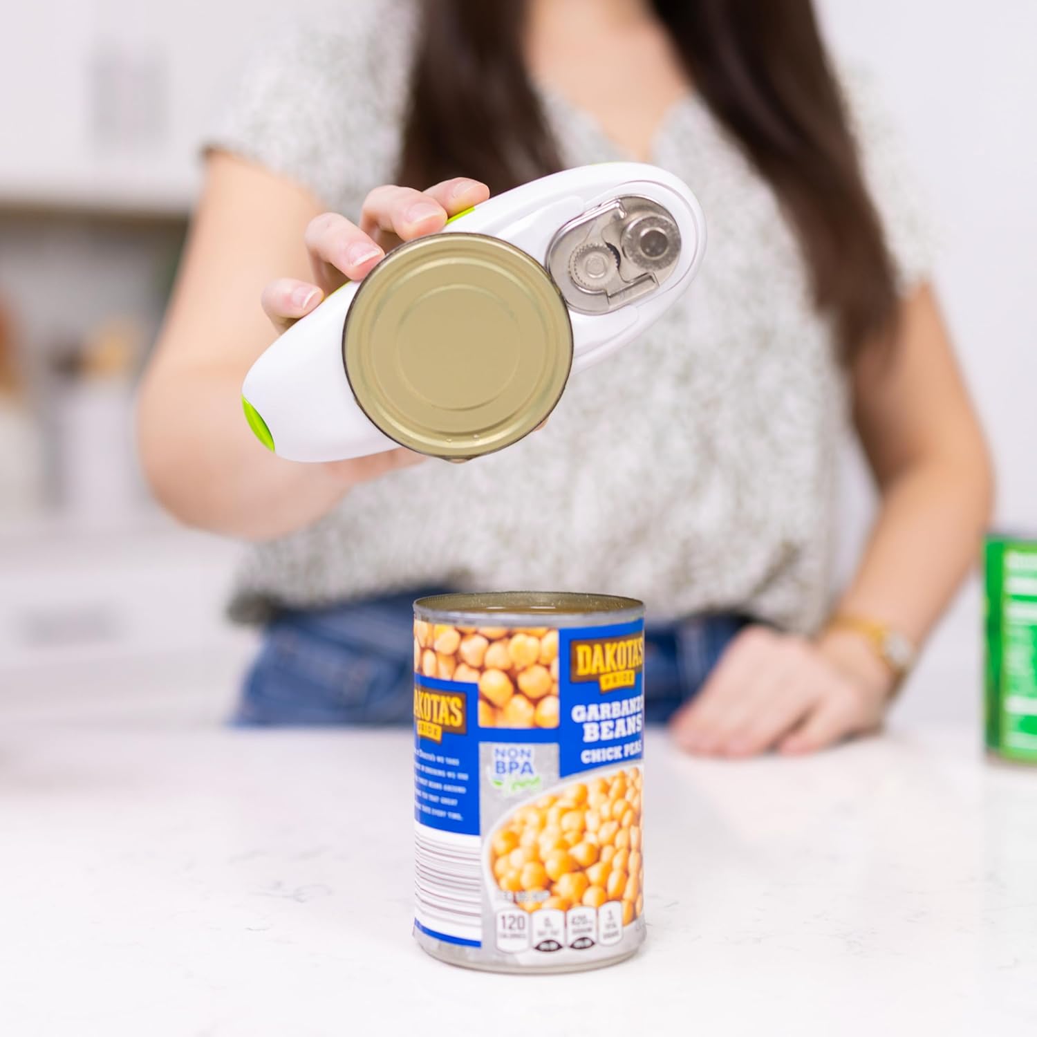 SUPRAQ Electric Can Opener with Smooth Edge Green 1