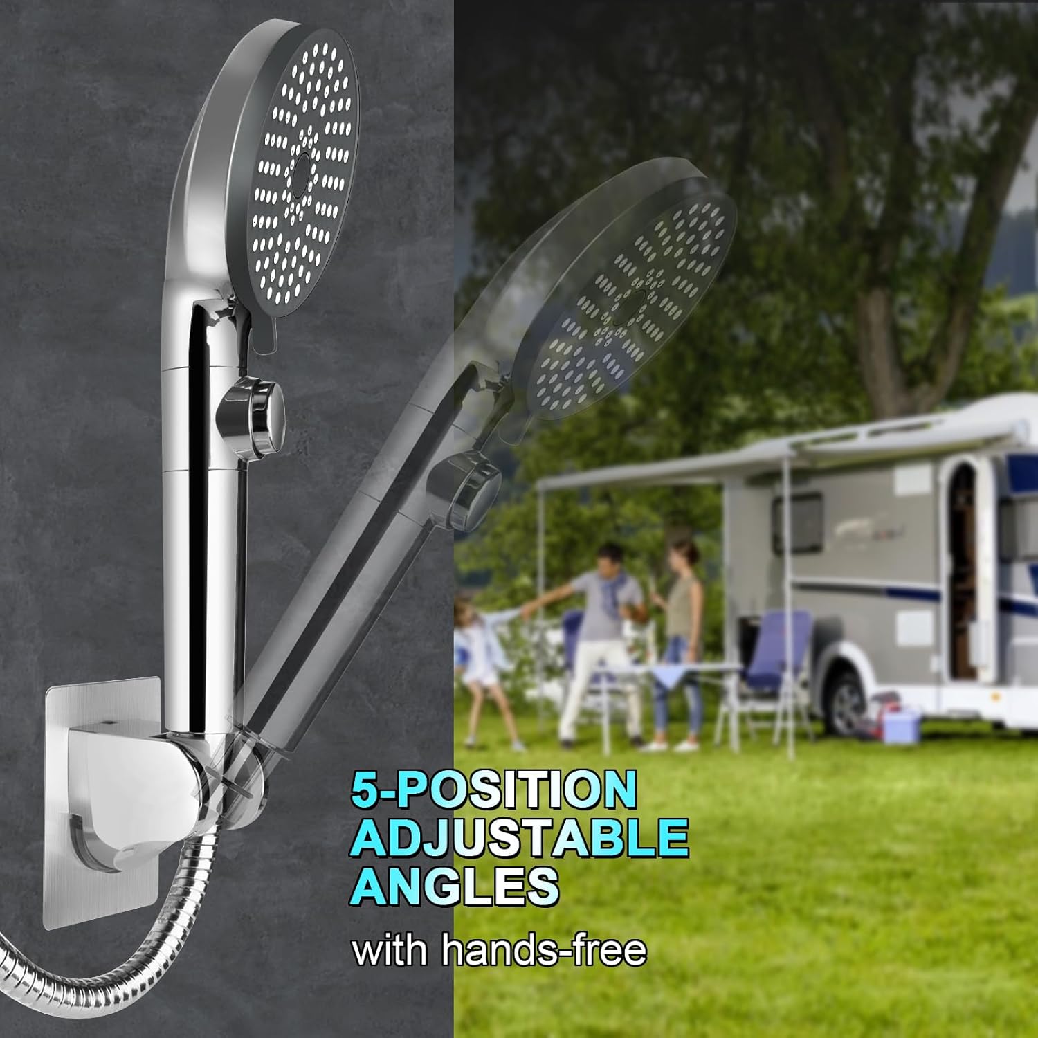 FOCSPROD 5 Mode RV Shower Head with Hose and On-Off Switch
