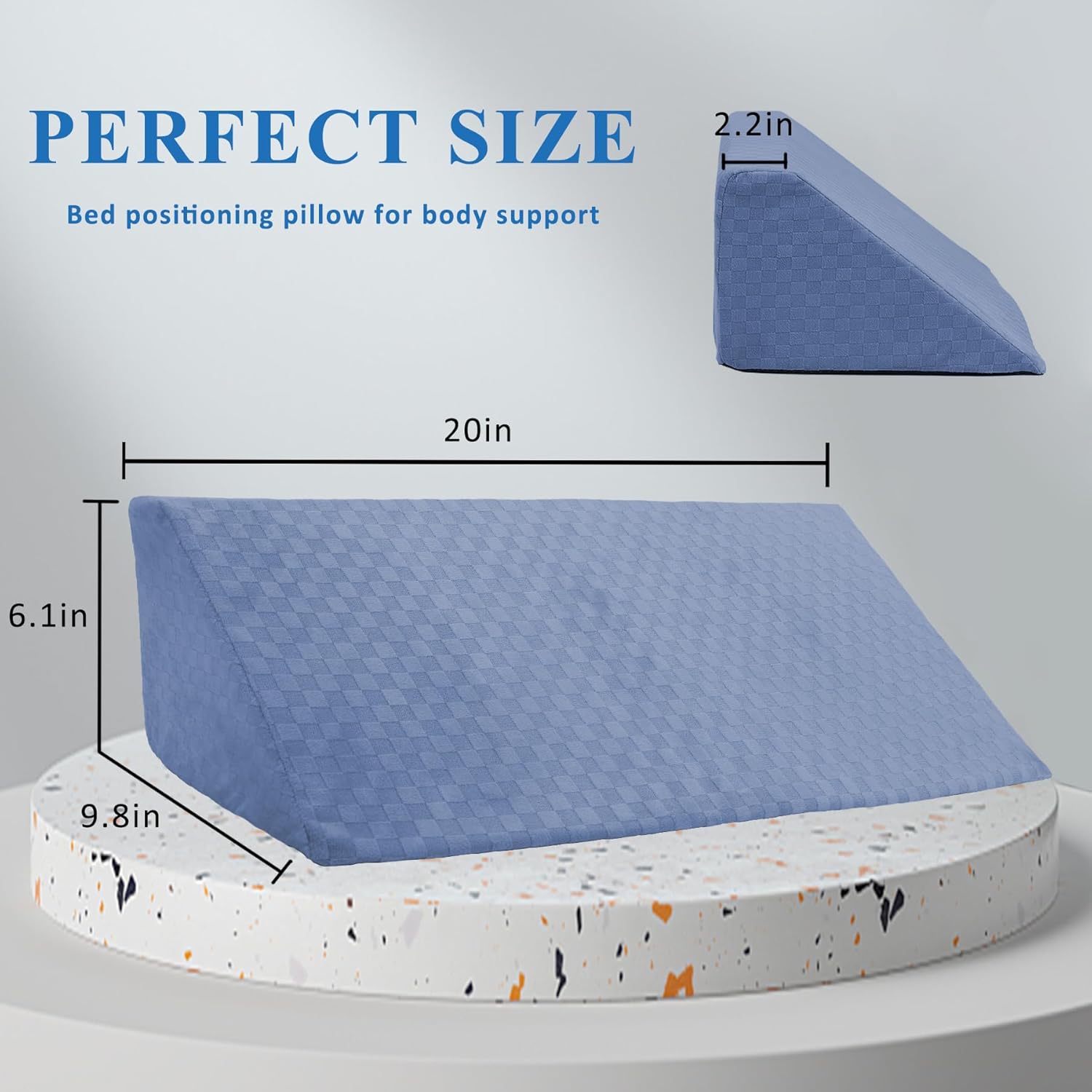 Jacobable Bed Wedge Pillow for Side Sleepers and Pregnant Women
