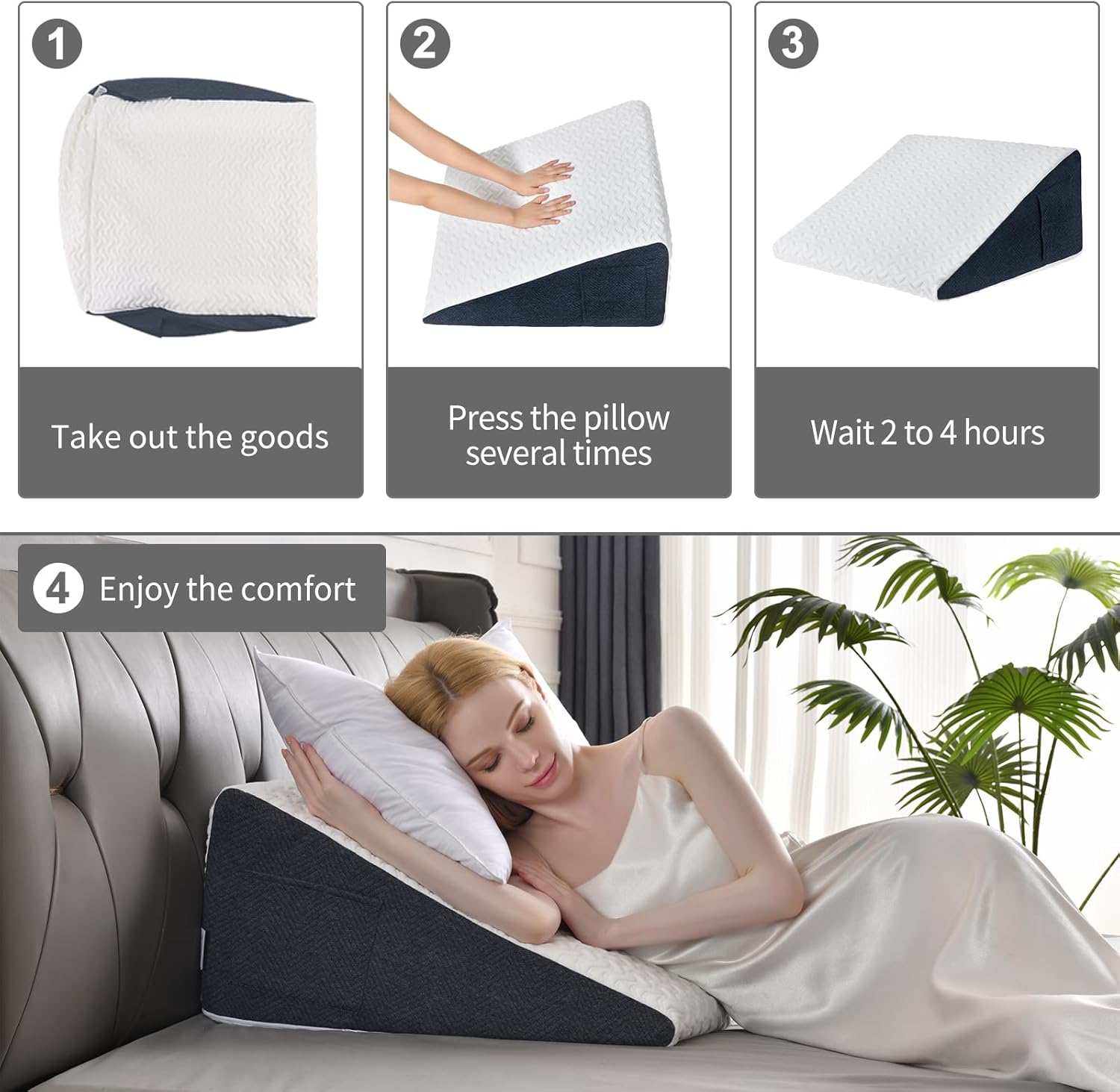 Cosmoluxe 12 Bed Wedge Pillow for Acid Reflux Relief