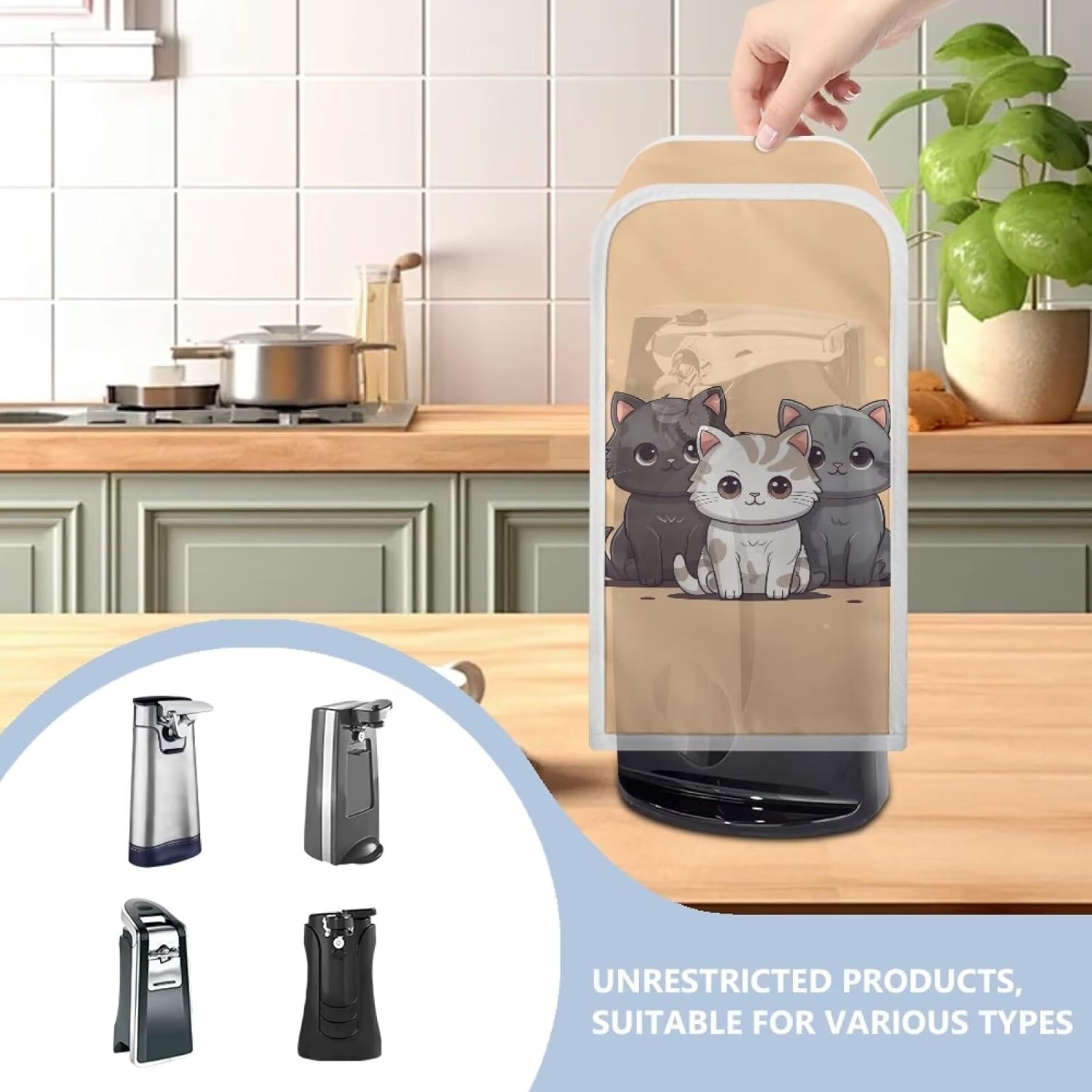 Oamsistay Cute Cat Can Opener Cover
