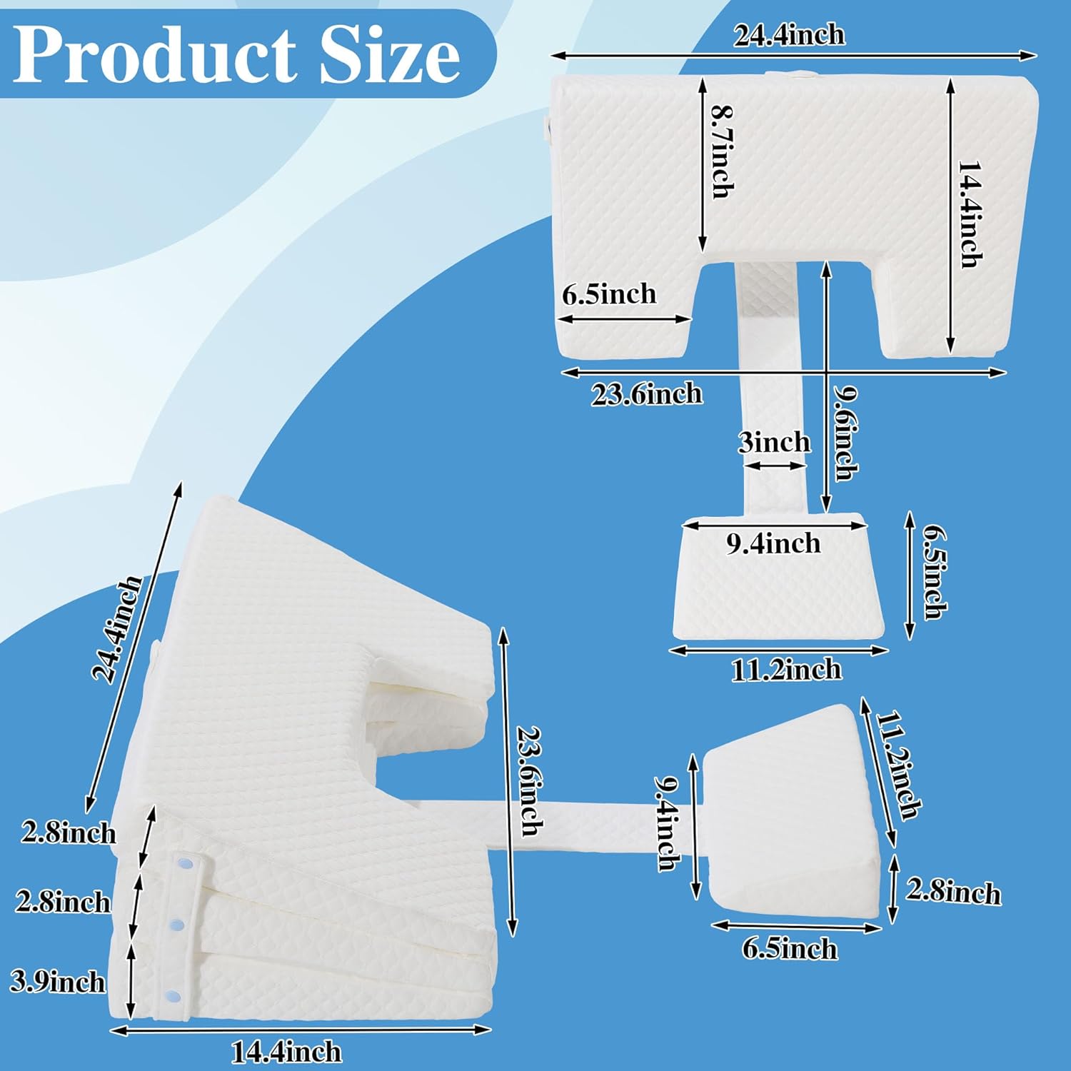 MABOZOO Bedsore Pillow Wedge with 3 Heights Adjustability