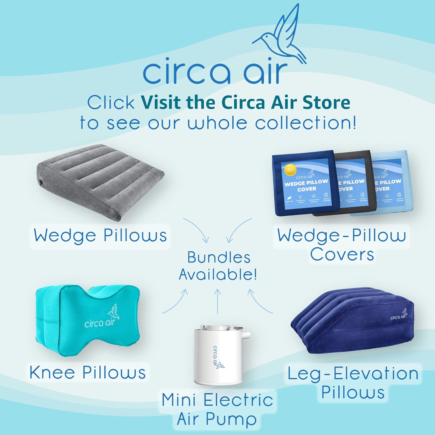 Circa Air Inflatable Triangle Pillow - 27 Extra Wide Travel Wedge