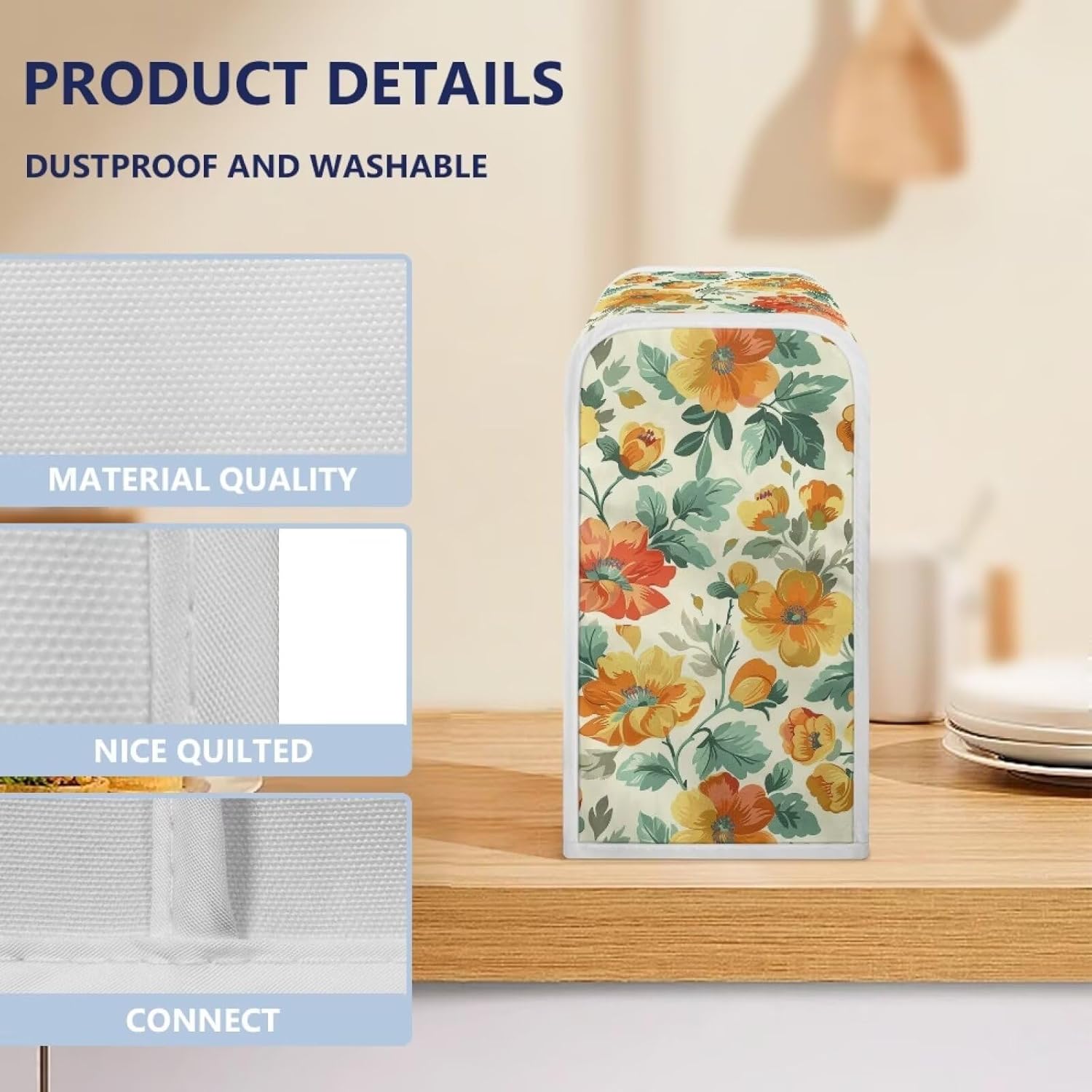 CREAMIC Flower Print Can Opener Cover Dust Proof