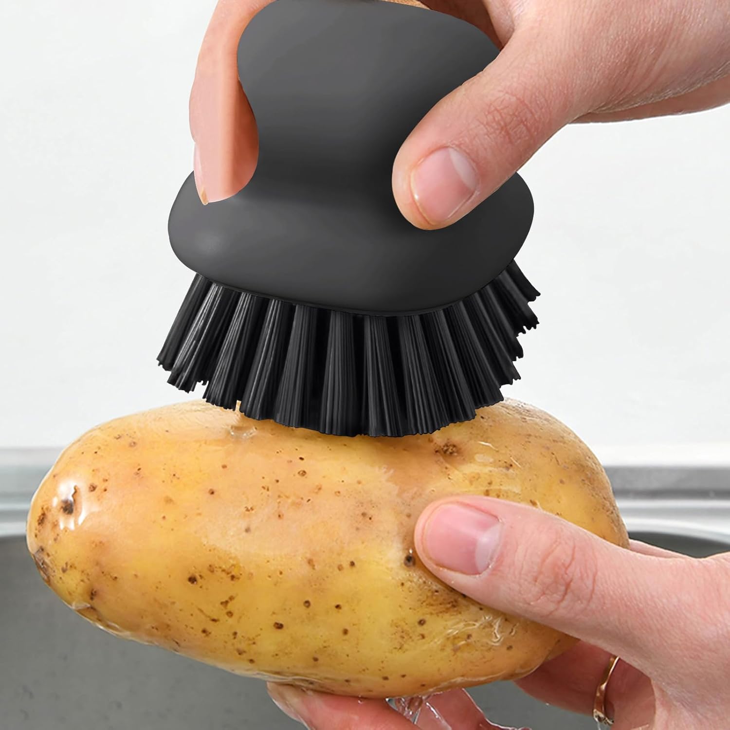 MUUBOOX 2Pack Dish Scrub Brush Black