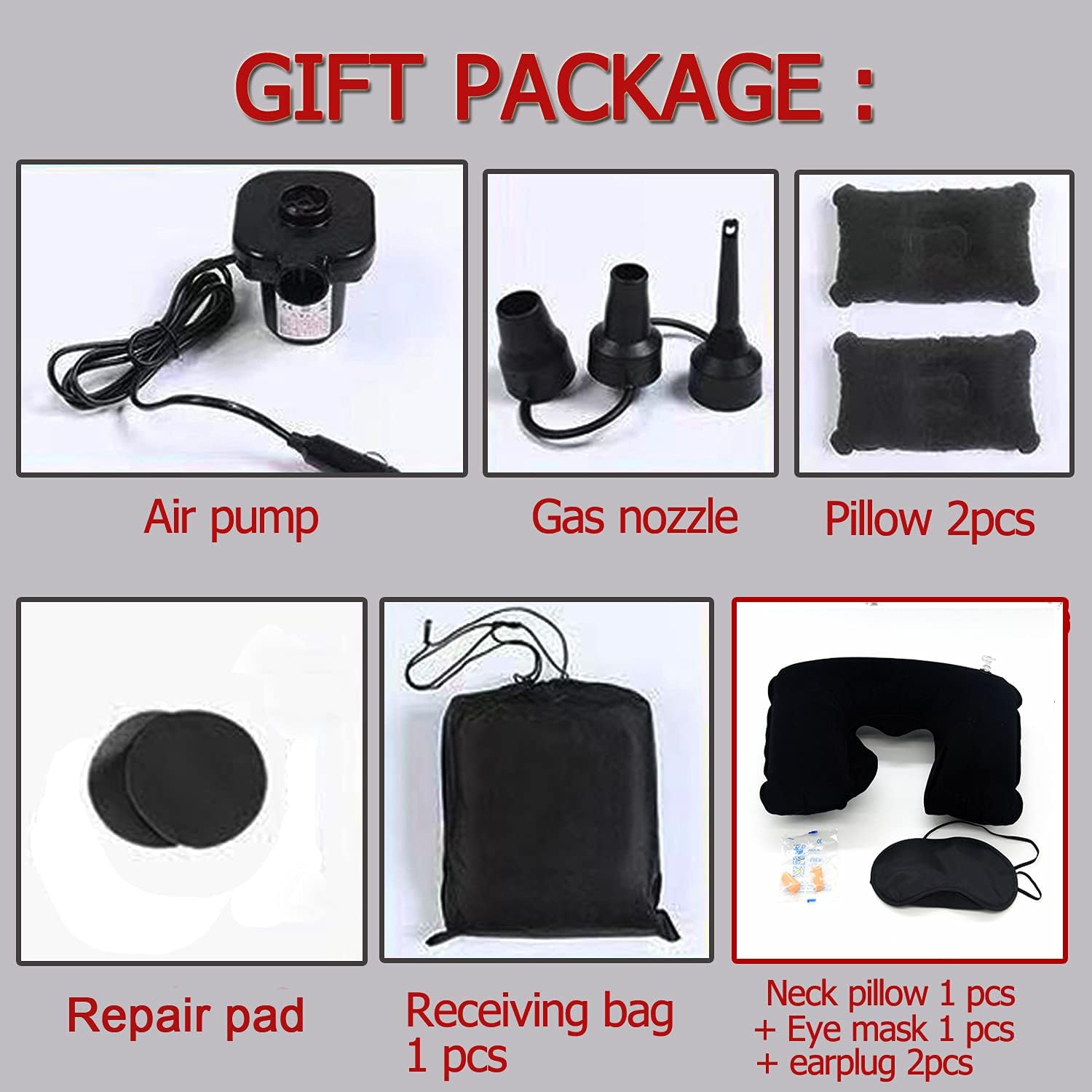 Onirii Inflatable Car Air Mattress with Pump and Accessories