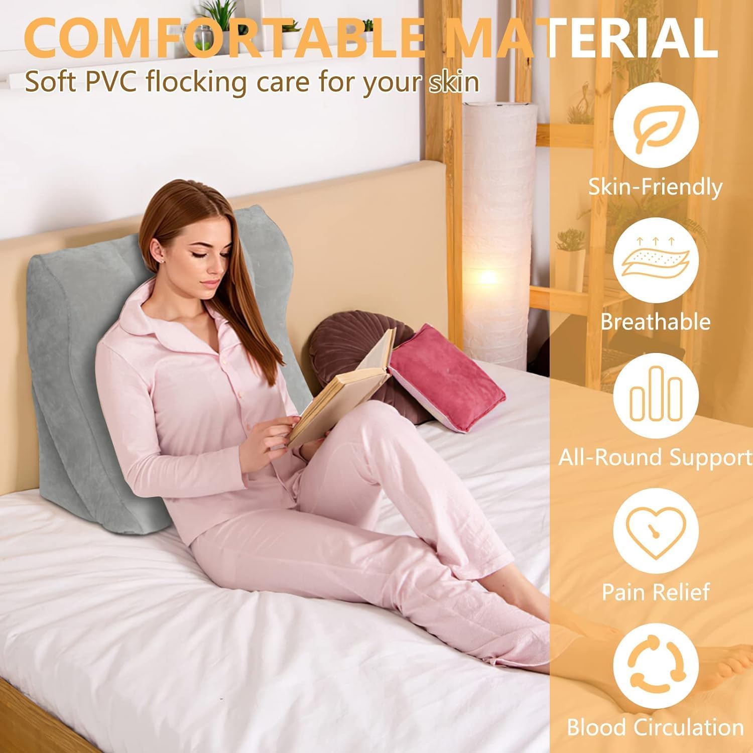 EKEPE Inflatable Wedge Pillow Set for Sleep and Travel
