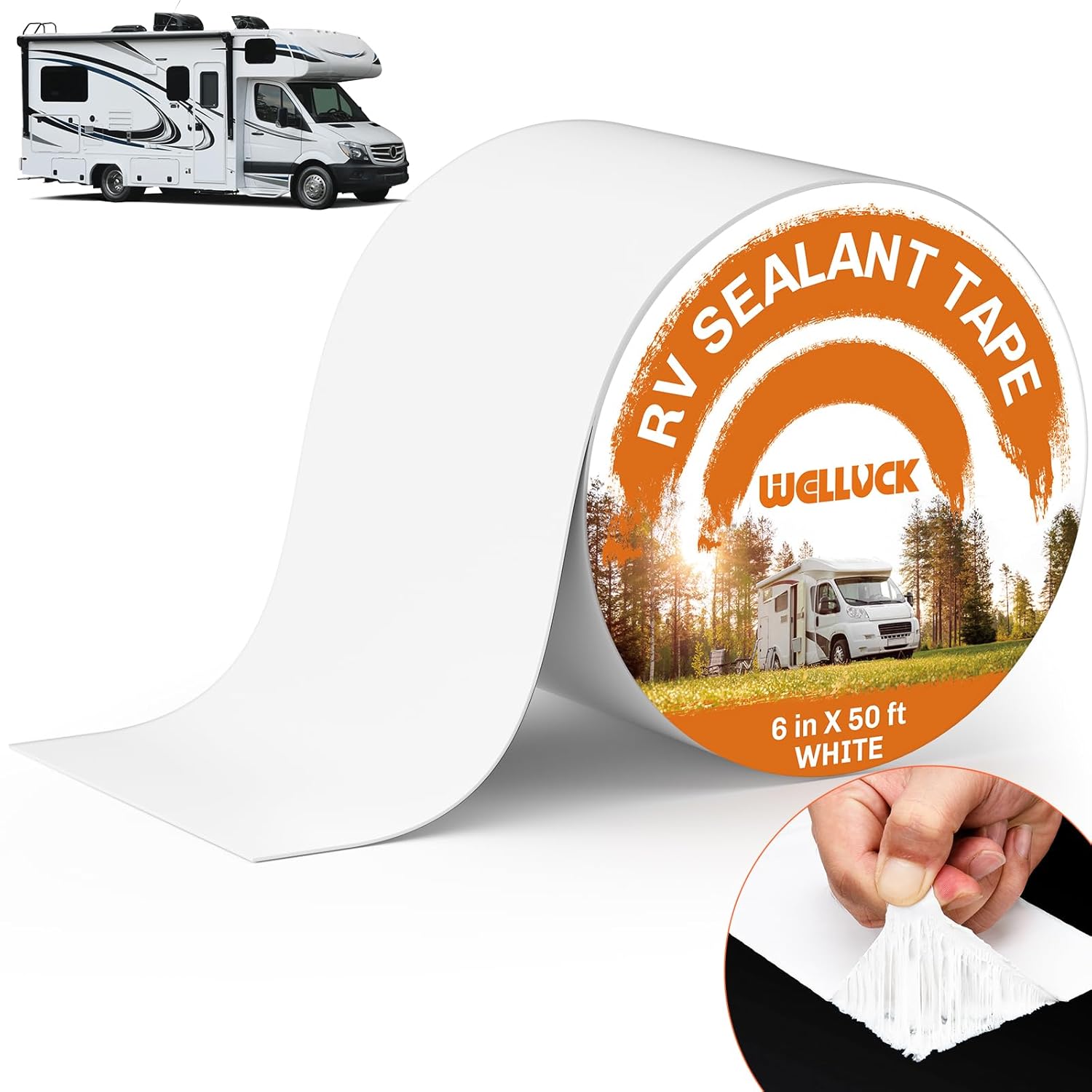 WELLUCK RV Roof Sealant Tape 6x50ft Natural White