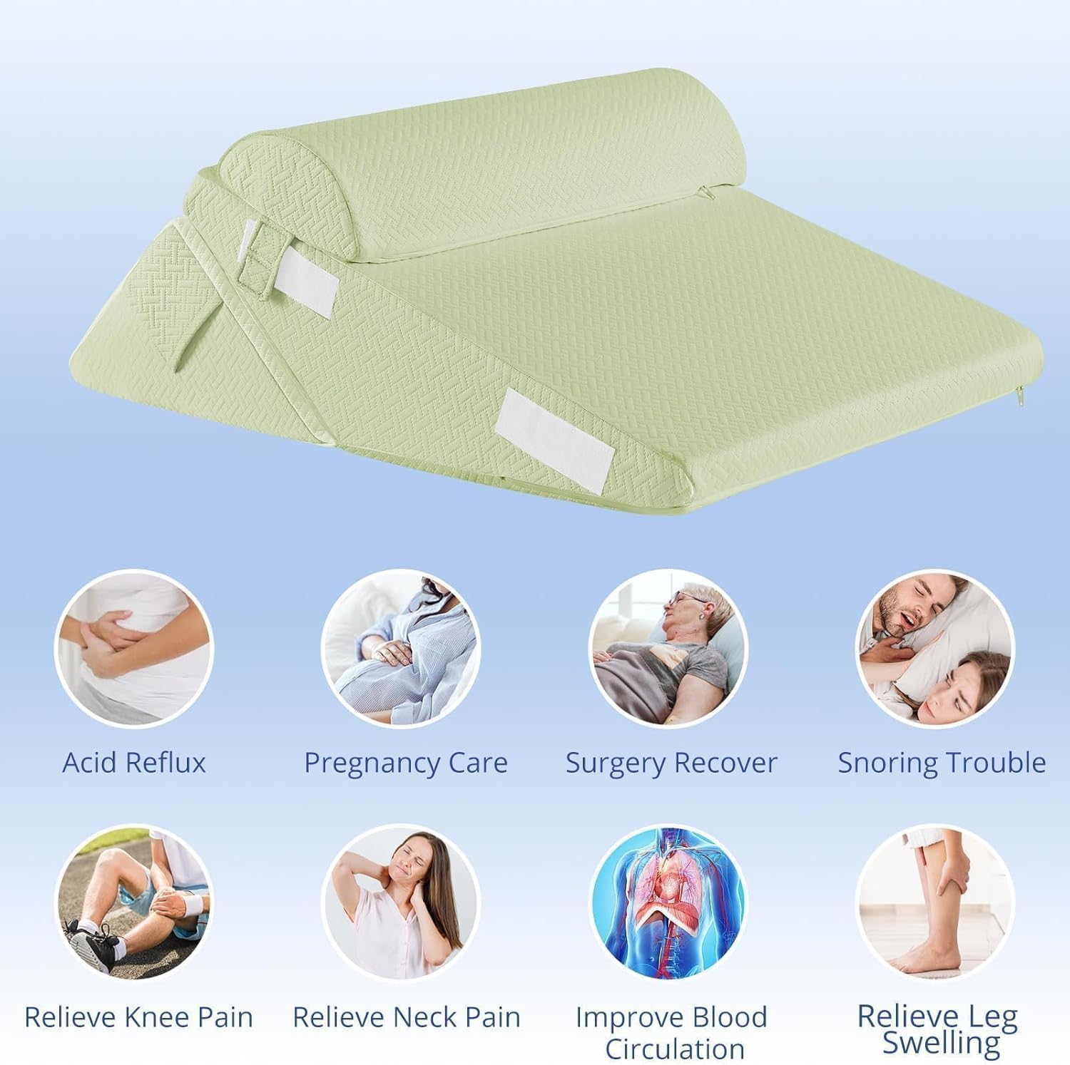 Sasttie Adjustable Wedge Pillow Set for Post Surgery and Acid Reflux