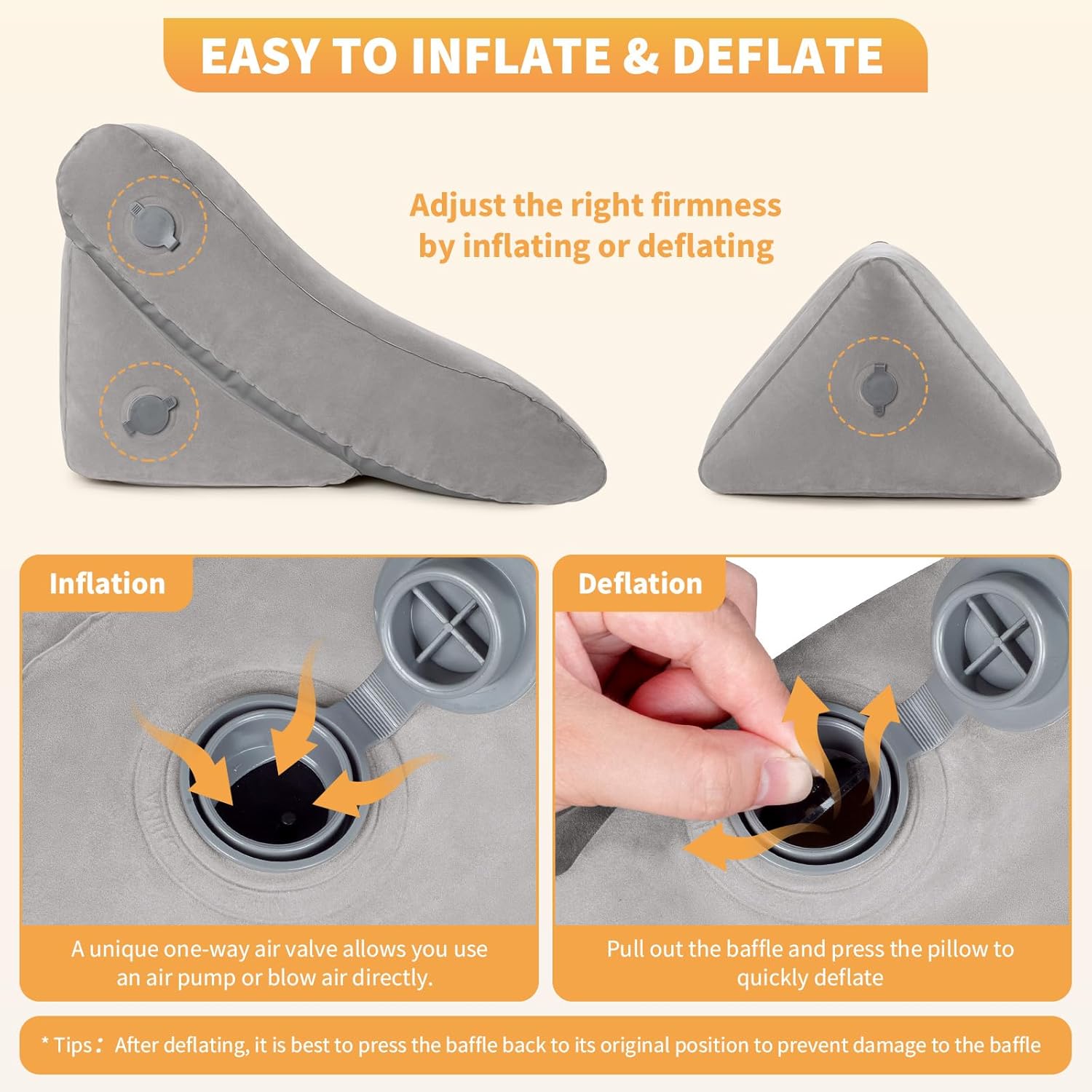USHMA Inflatable Wedge Pillow Set - Travel Pain Relief