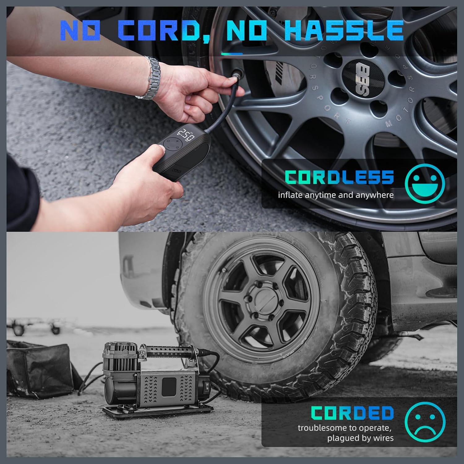 CYCPLUS Portable Air Compressor with 150 PSI and LED Display