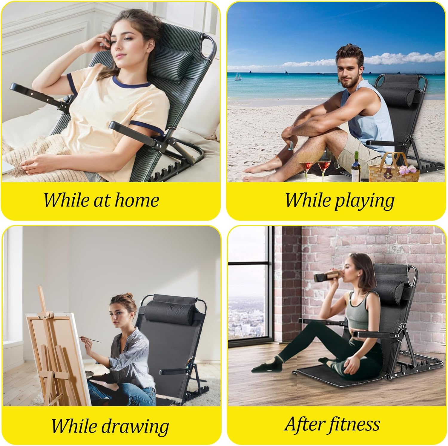 Timoau Bed Backrest Support Chair with 7 Speed Adjustment