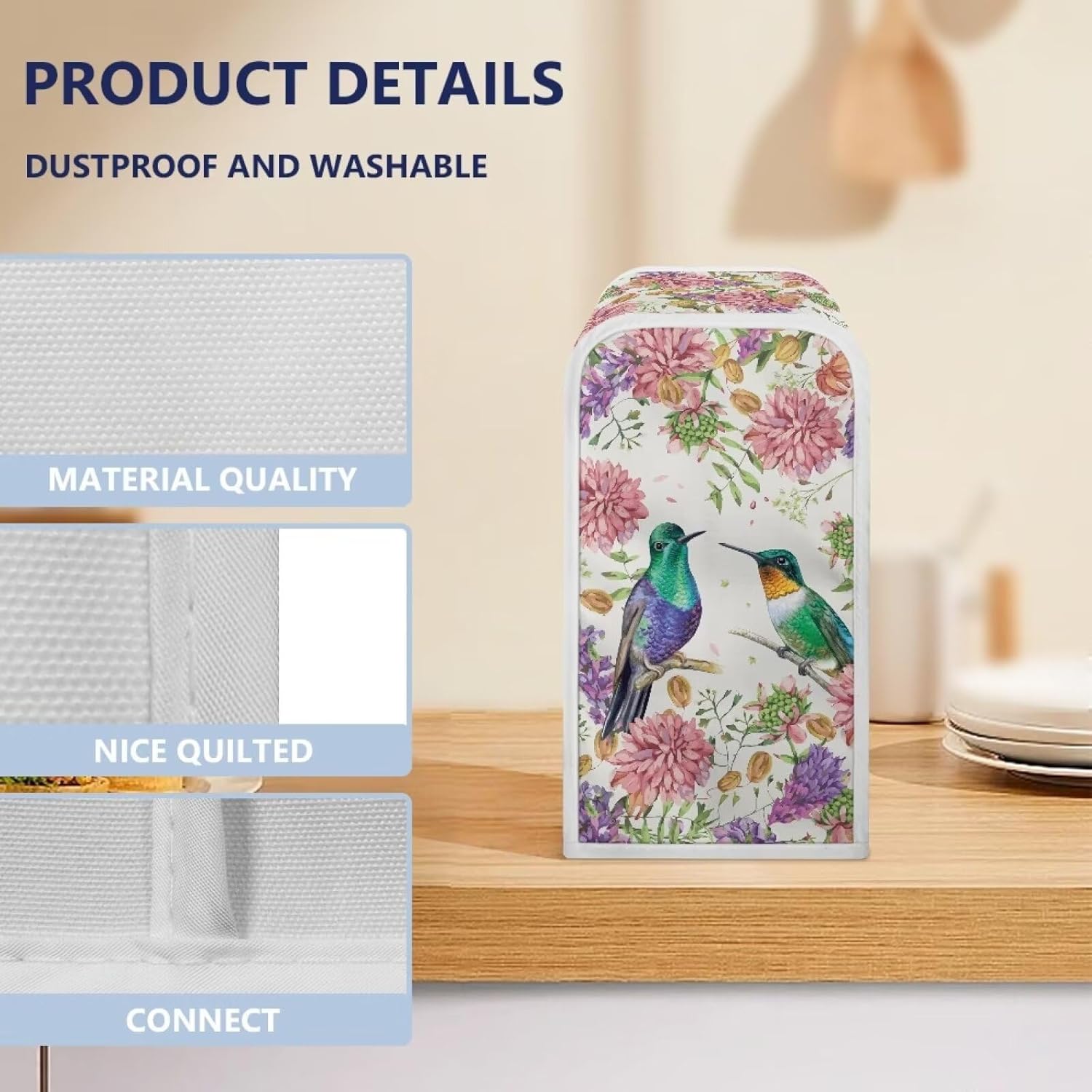 CREAMIC Hummingbird Floral Can Opener Cover
