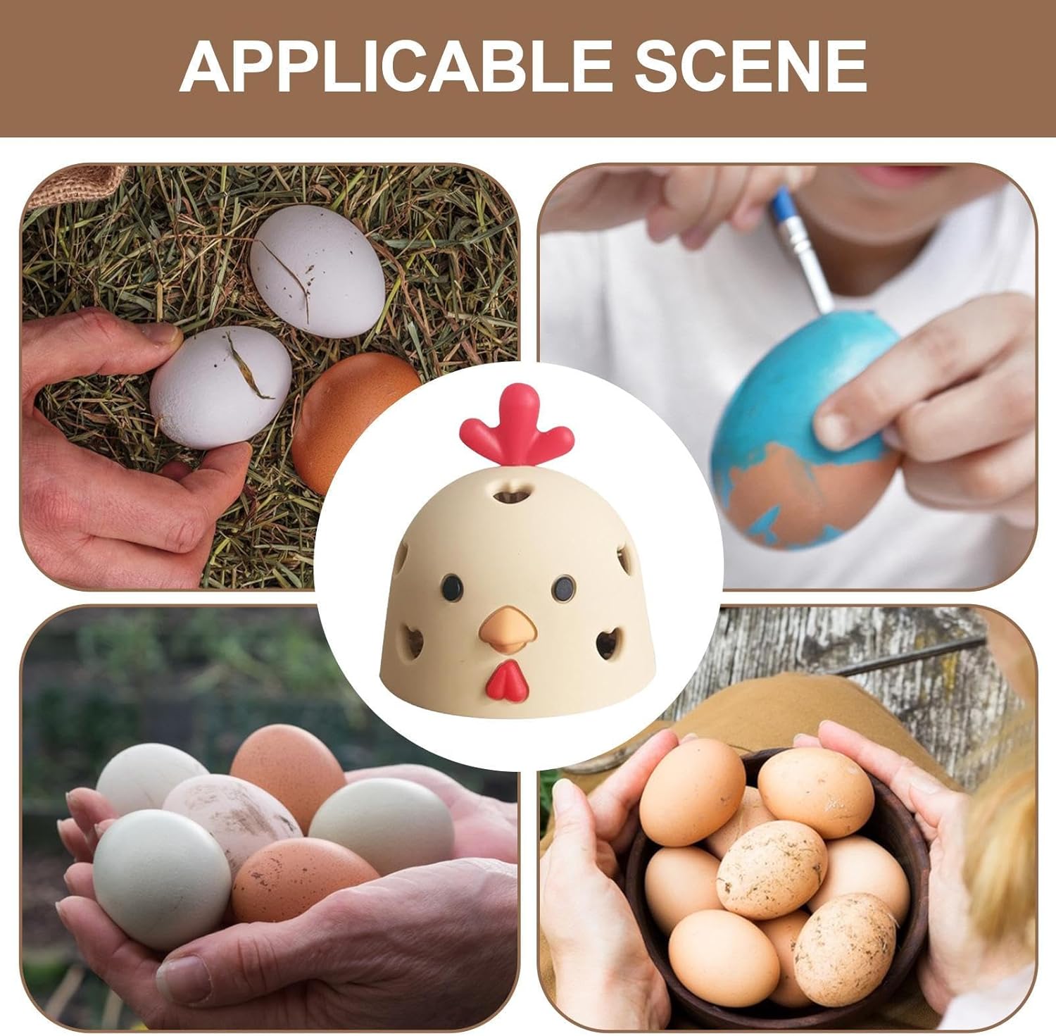 Cute Egg Scrubber Chicken Shape for Fresh Eggs