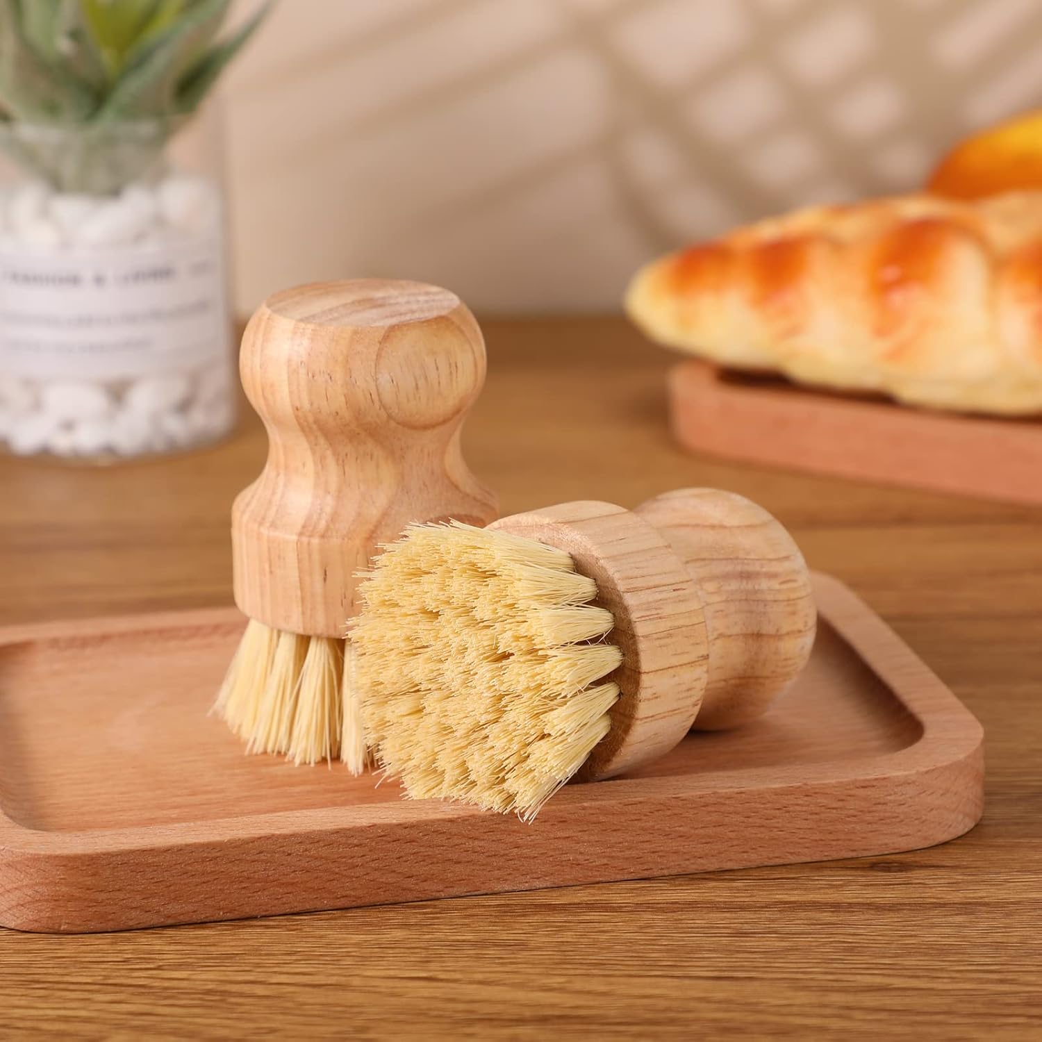 Nuenen 6-Pack Bamboo Dish Scrub Brushes Set