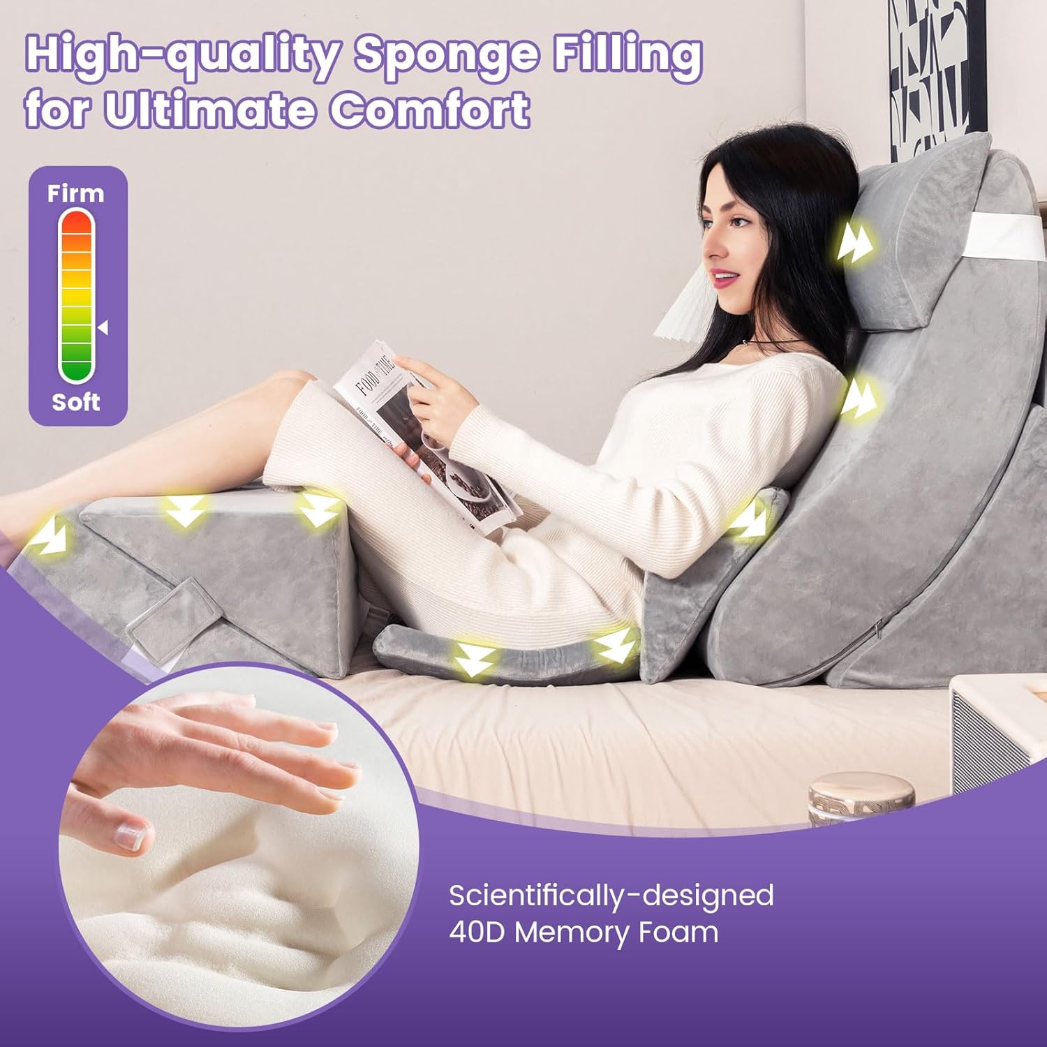 KOMFOTT 7 PCS Orthopedic Wedge Pillow Set