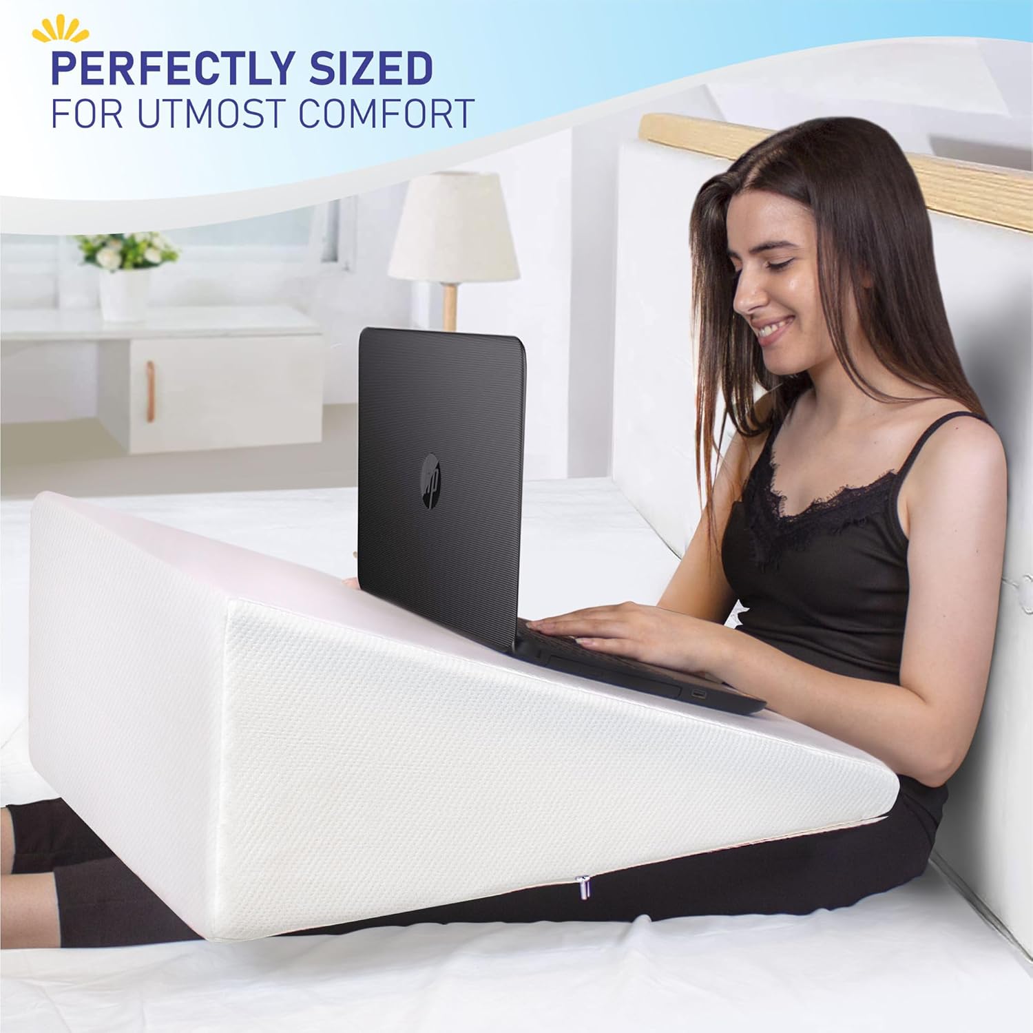 Healthex Bed Wedge Pillow Cooling Memory Foam Removable Cover