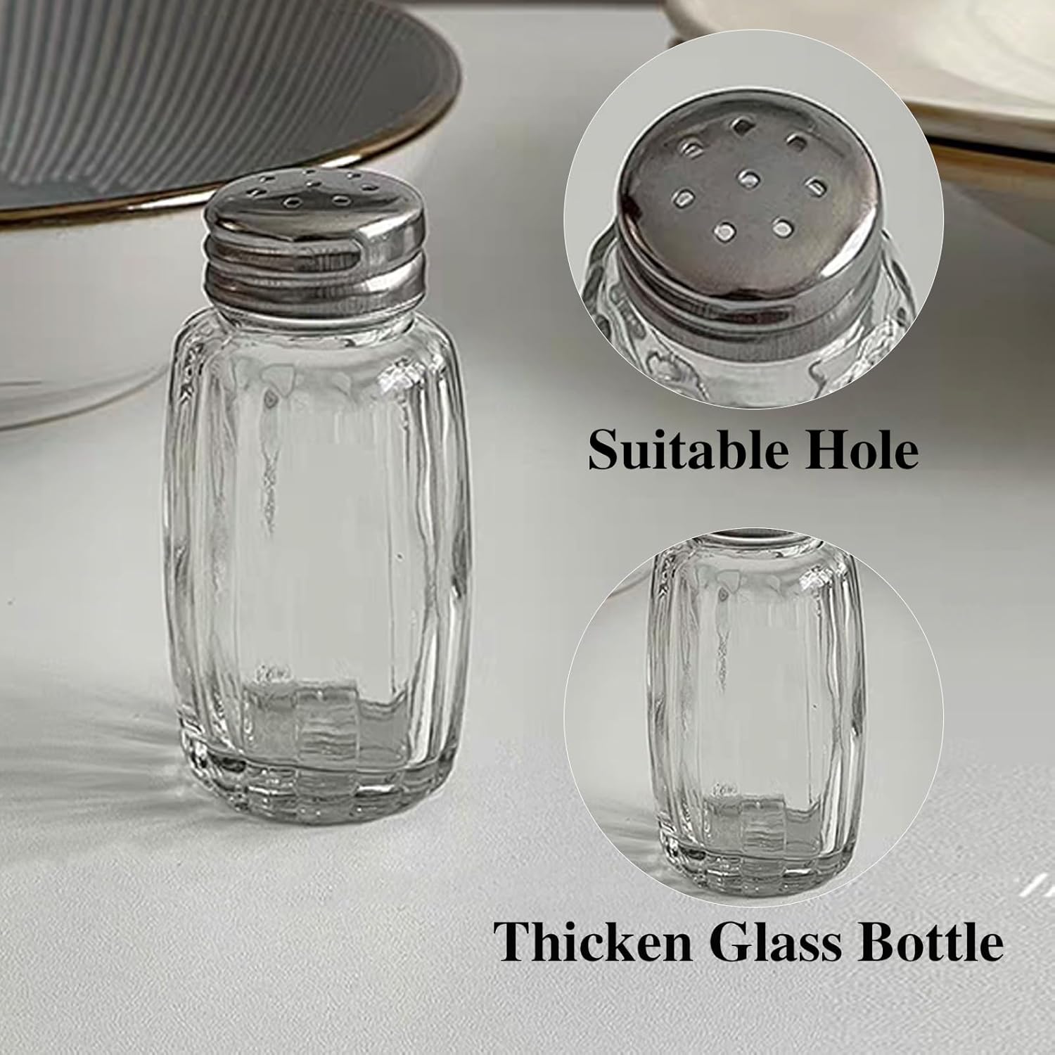 10pcs Small Glass Salt Pepper Shakers Set