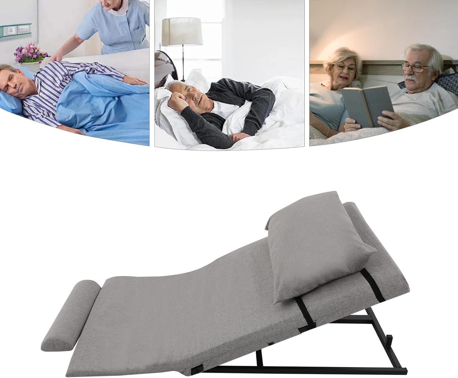 Electric Adjustable Bed Back Rest for Elderly and Disabled 300lbs Grey