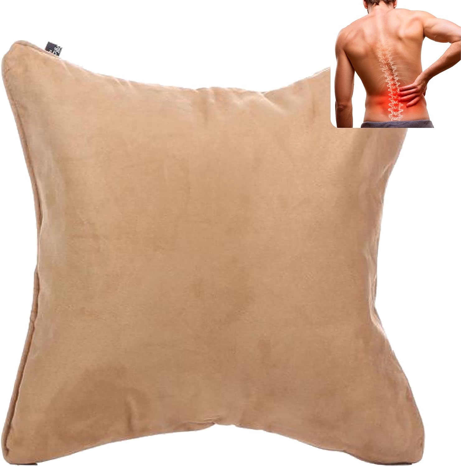 AJUVIA QiPillow - Inflatable Lumbar Support Square Pillow Camel