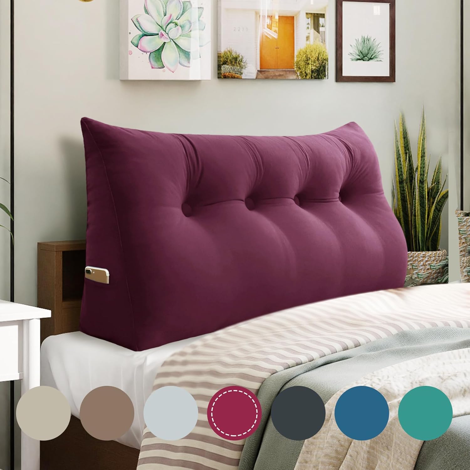 Rucener 10 lbs Velvet Headboard Pillow