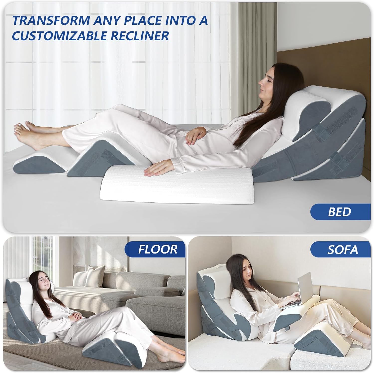 KingPavonini 6PCS Orthopedic Bed Wedge Pillow Set 1