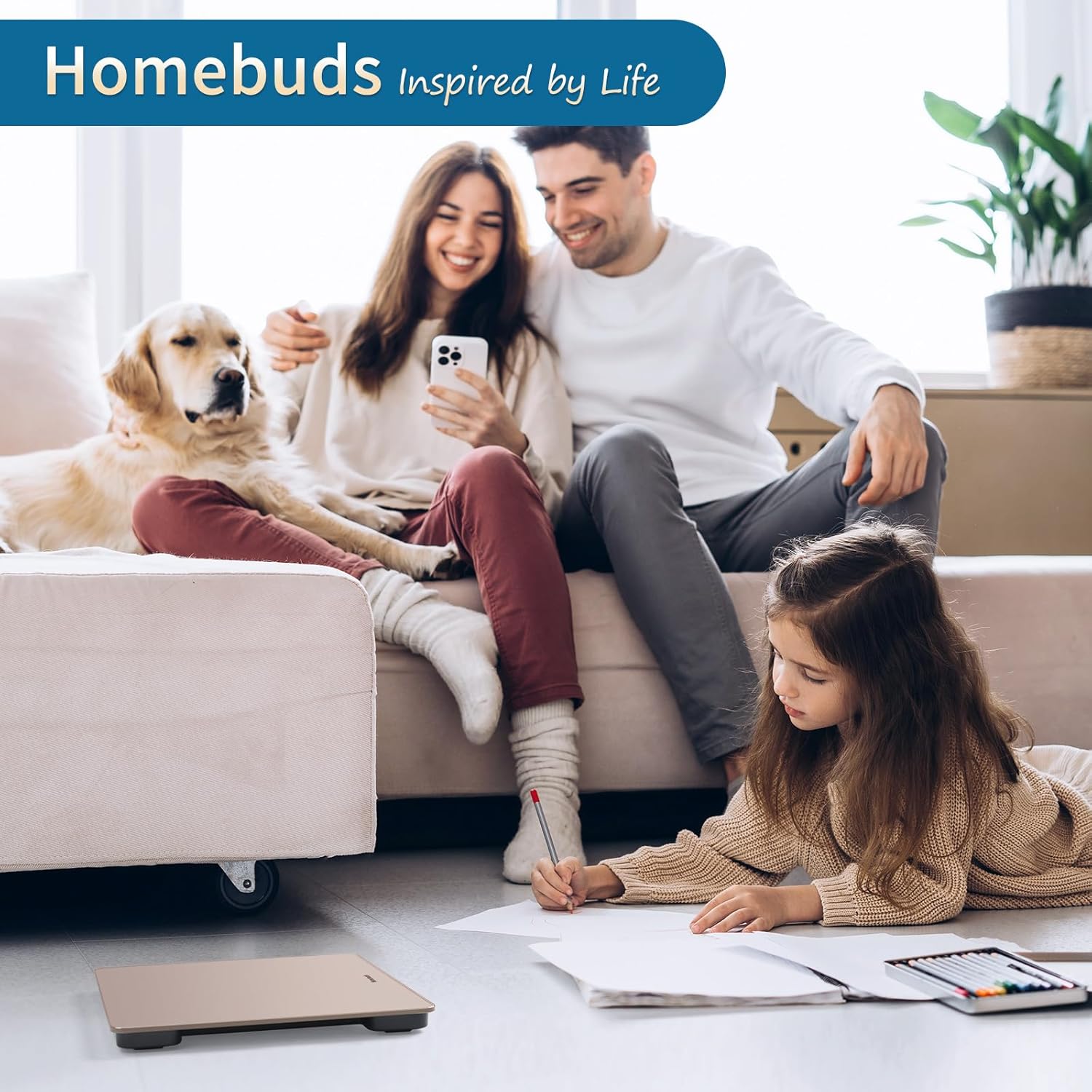 HomeBuds Digital Bathroom Scale 400lbs Rose Gold