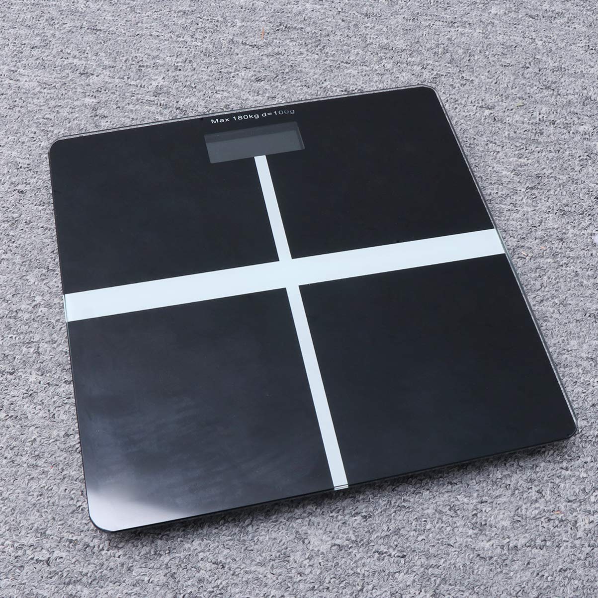 KOMBIUDA Bathroom Scale Glass Electronic 1kg Accuracy Black 1
