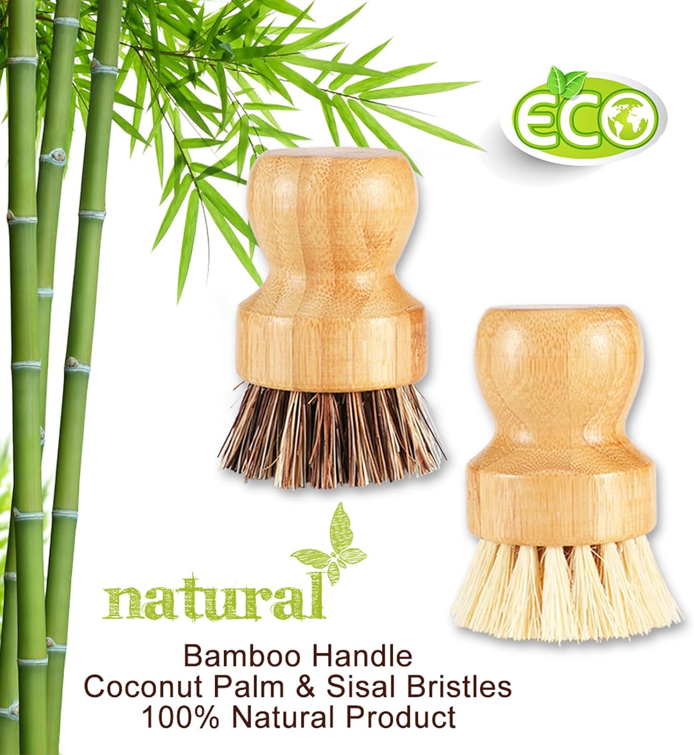 SUPERWASH PLUS Bamboo Scrub Brush 4 Pack