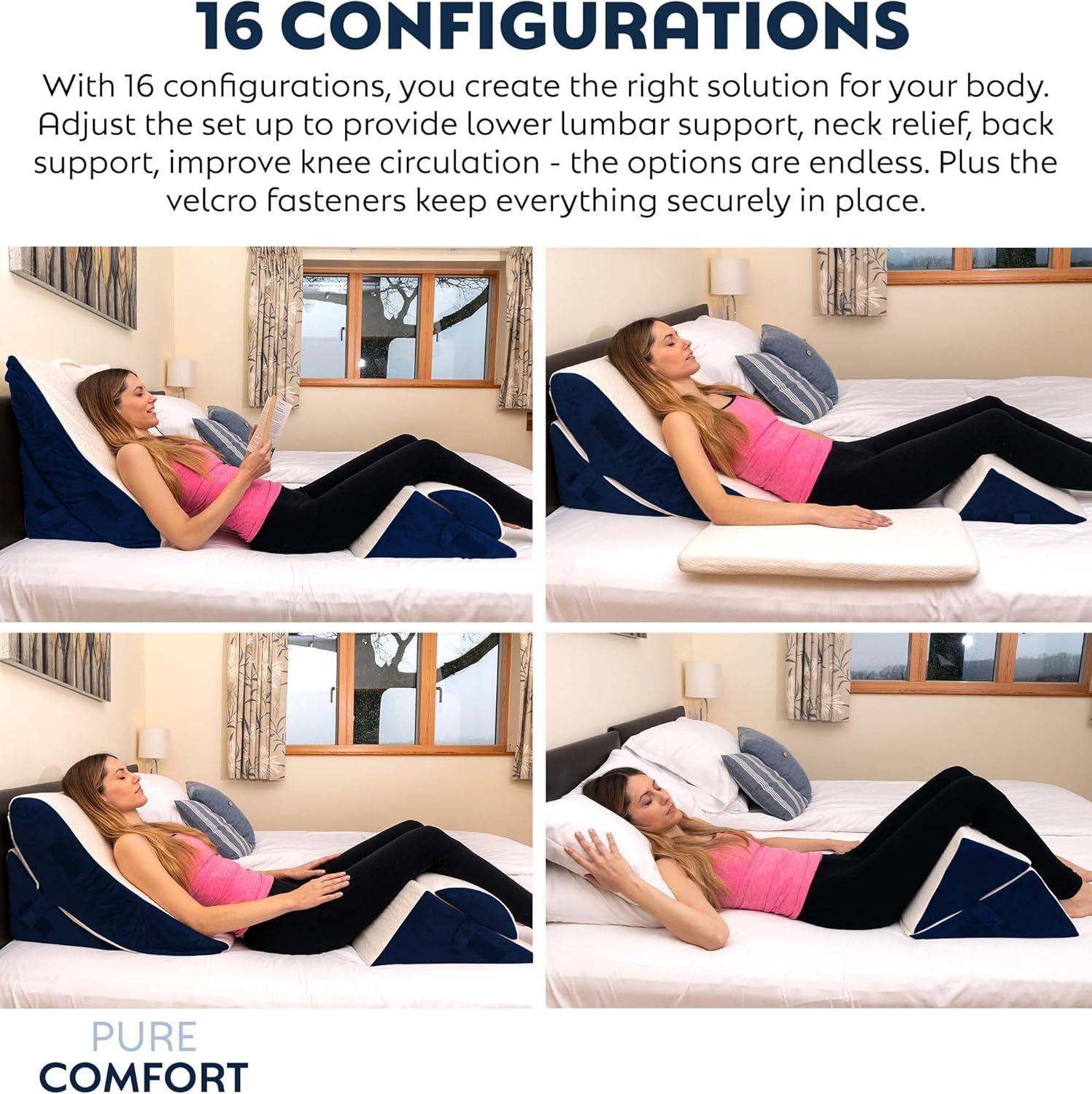 6 Piece Bed Wedge Pillow Set for Post Surgery Support