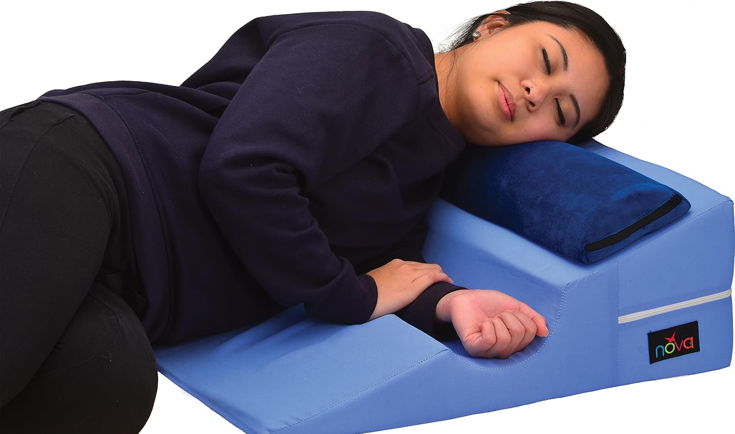 NOVA Bed Wedge with Half Roll Pillow Insert - 17 Degree Elevation