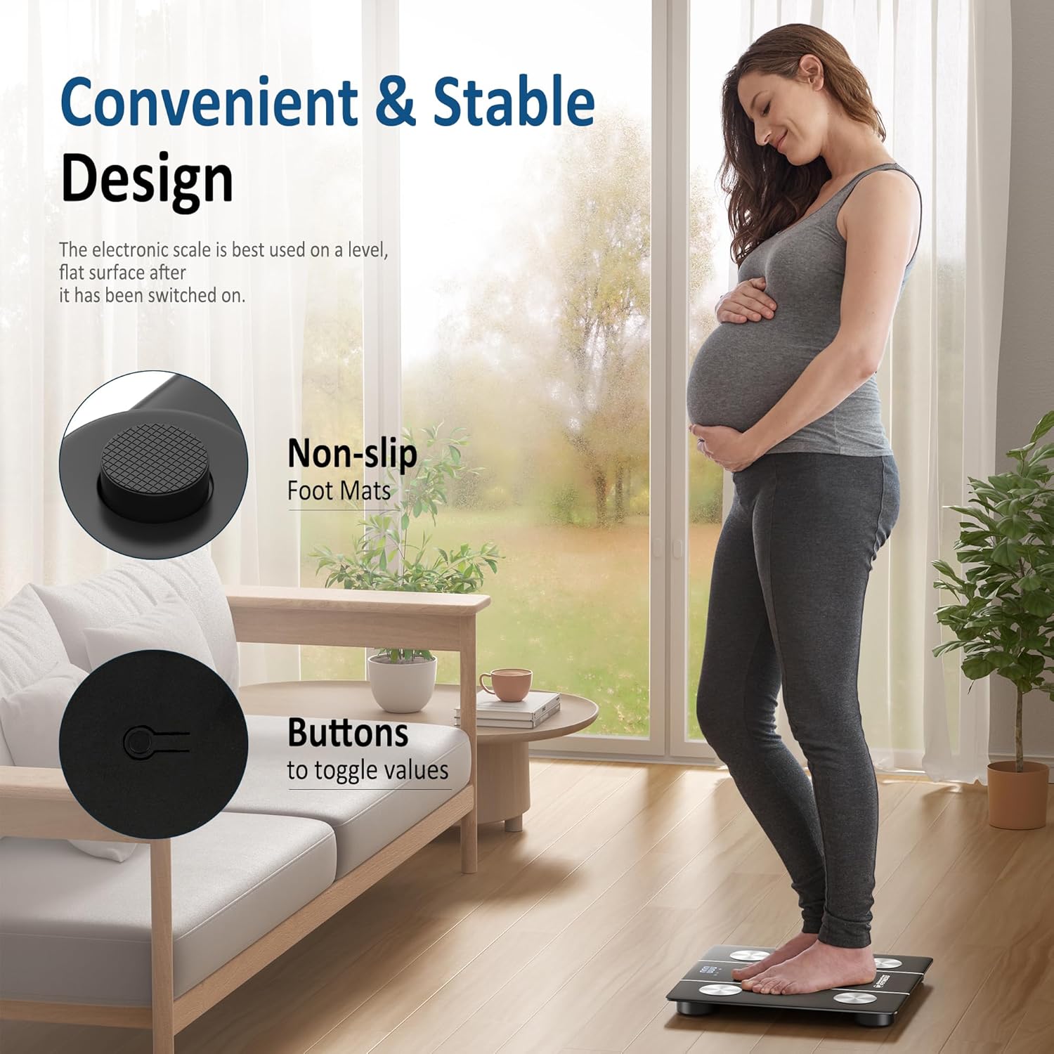 Elevon Smart Scale with 12 Body Metrics and Bluetooth Sync