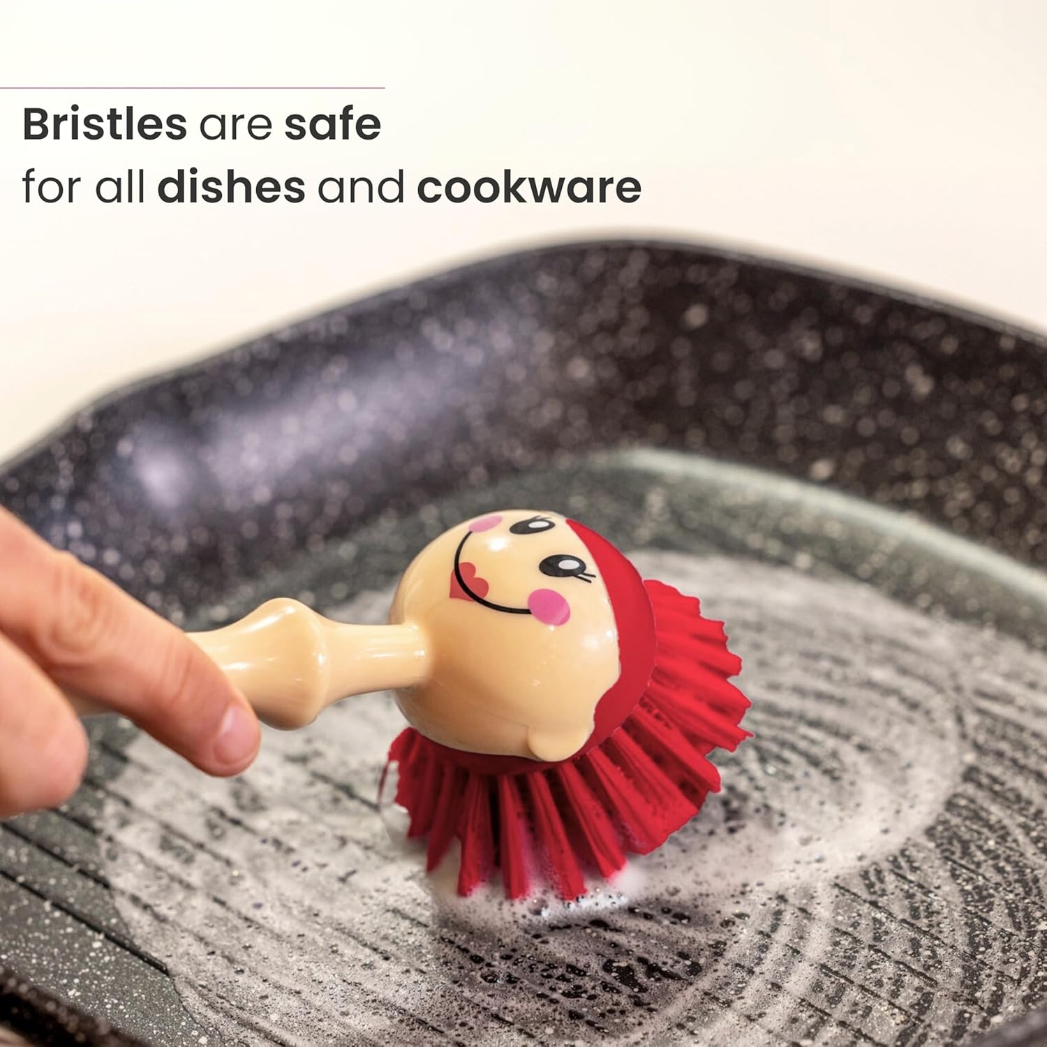 Vigar Dolls Dish Brush with Storage - BluePink