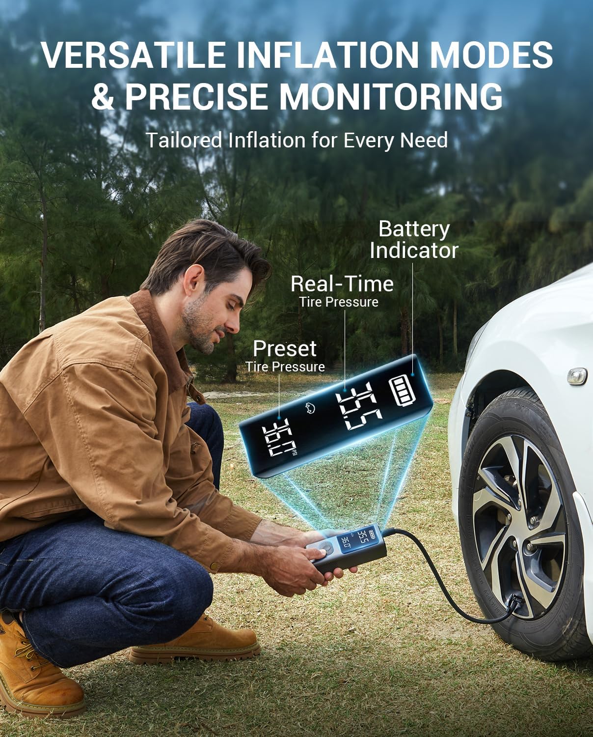 AVAPOW Tire Inflator with 150 PSI and LCD Screen