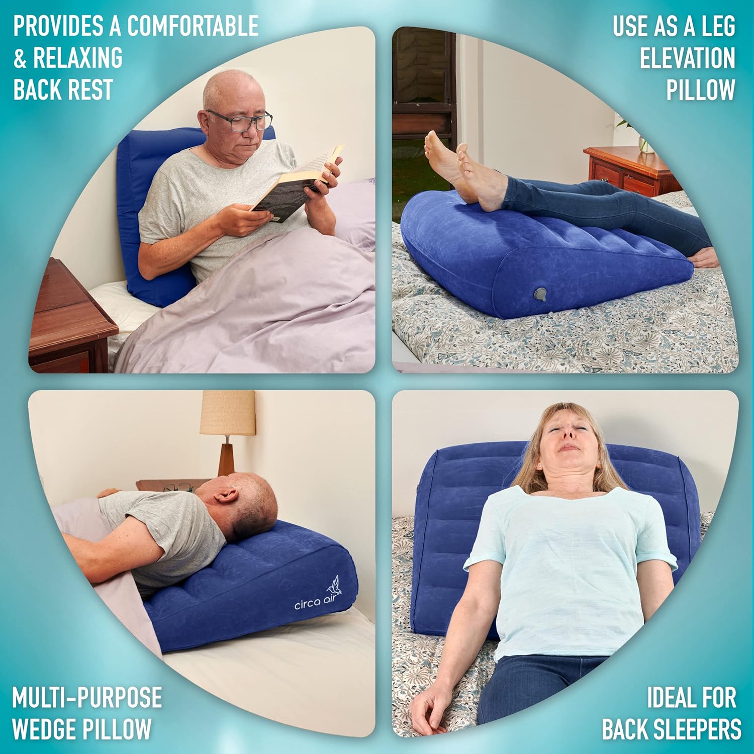 Circa Air Inflatable Triangle Pillow - 27 Extra Wide Travel Wedge