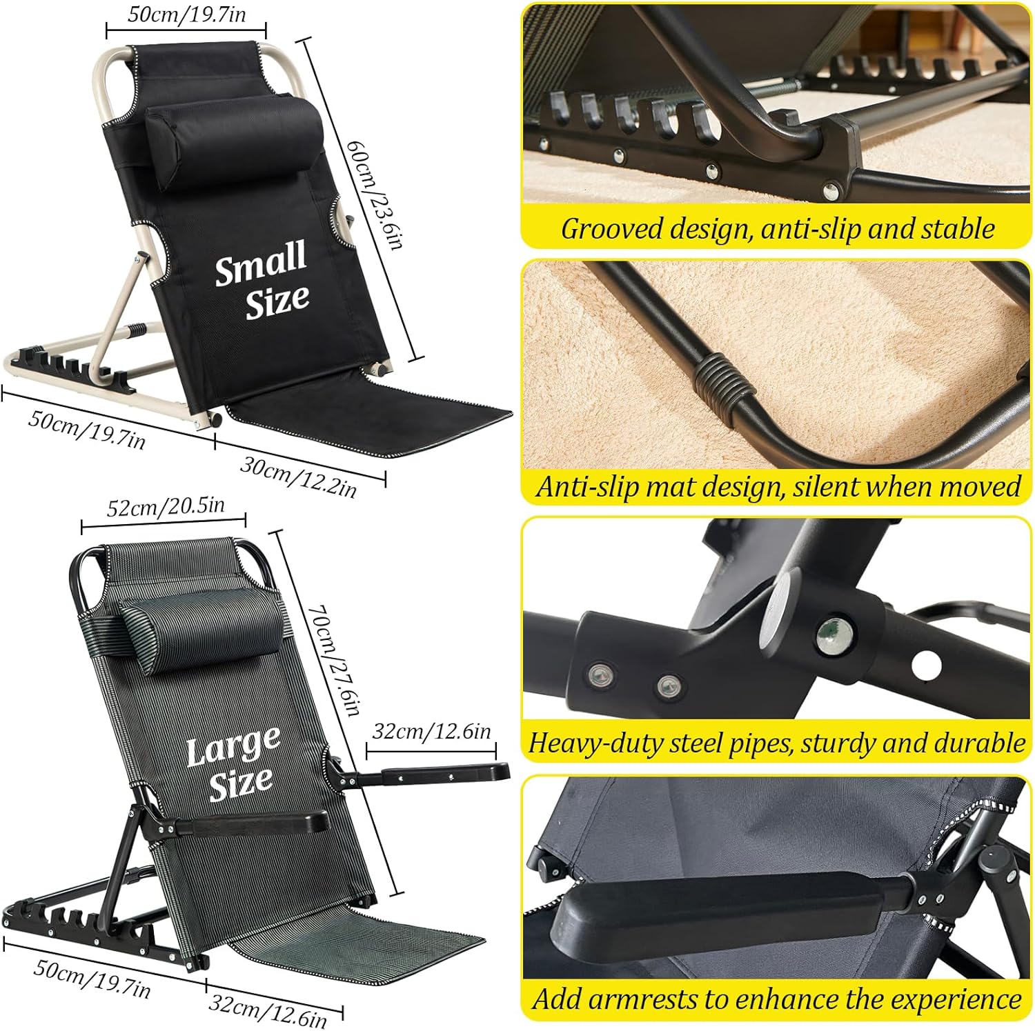Timoau Bed Backrest Support Chair with 7 Speed Adjustment