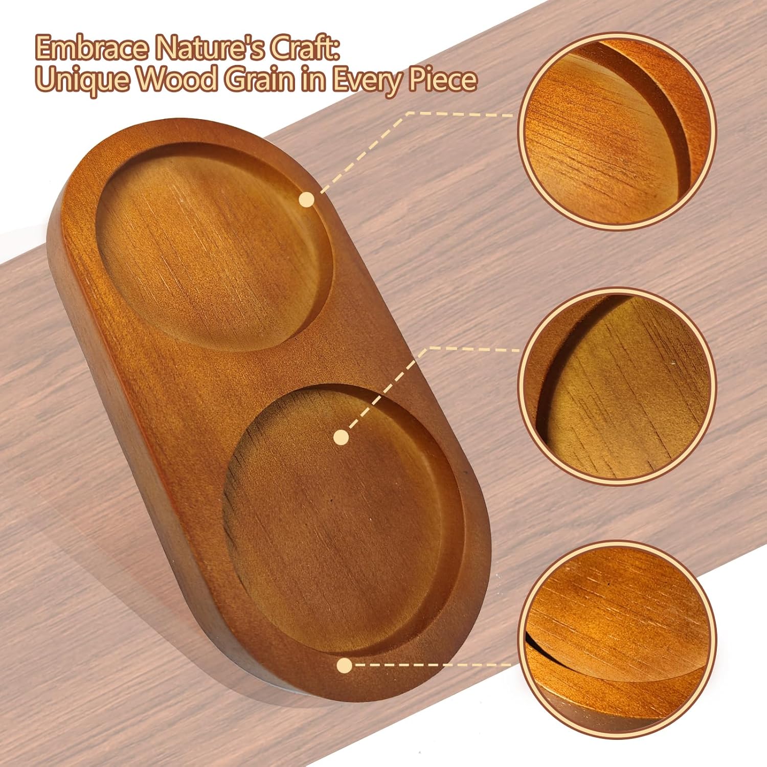 Hion Salt and Pepper Mill Tray - Rubberwood Elegant and Durable